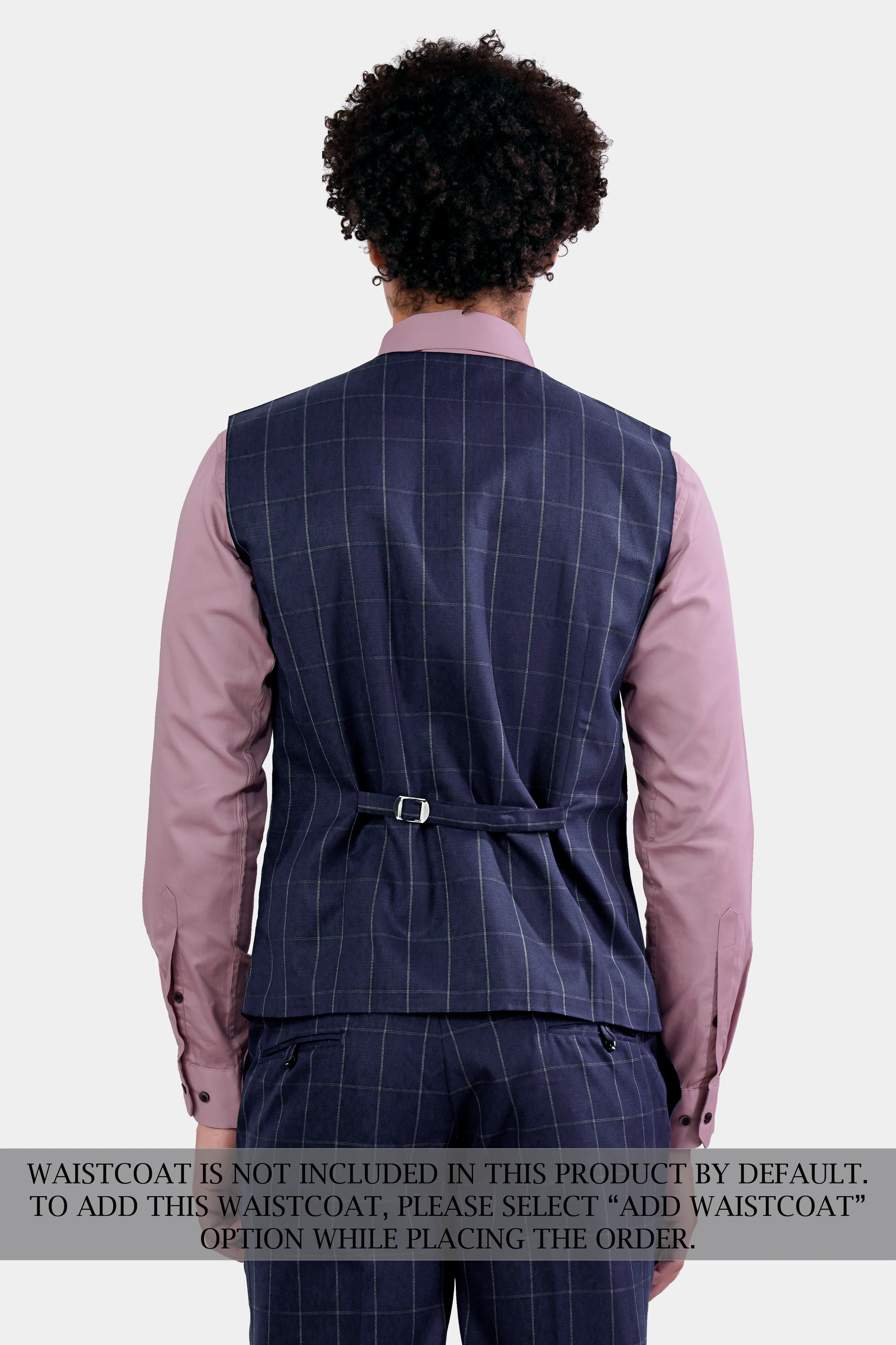 Admiral Blue Windowpane Wool Rich Double Breasted Suit - Image 8