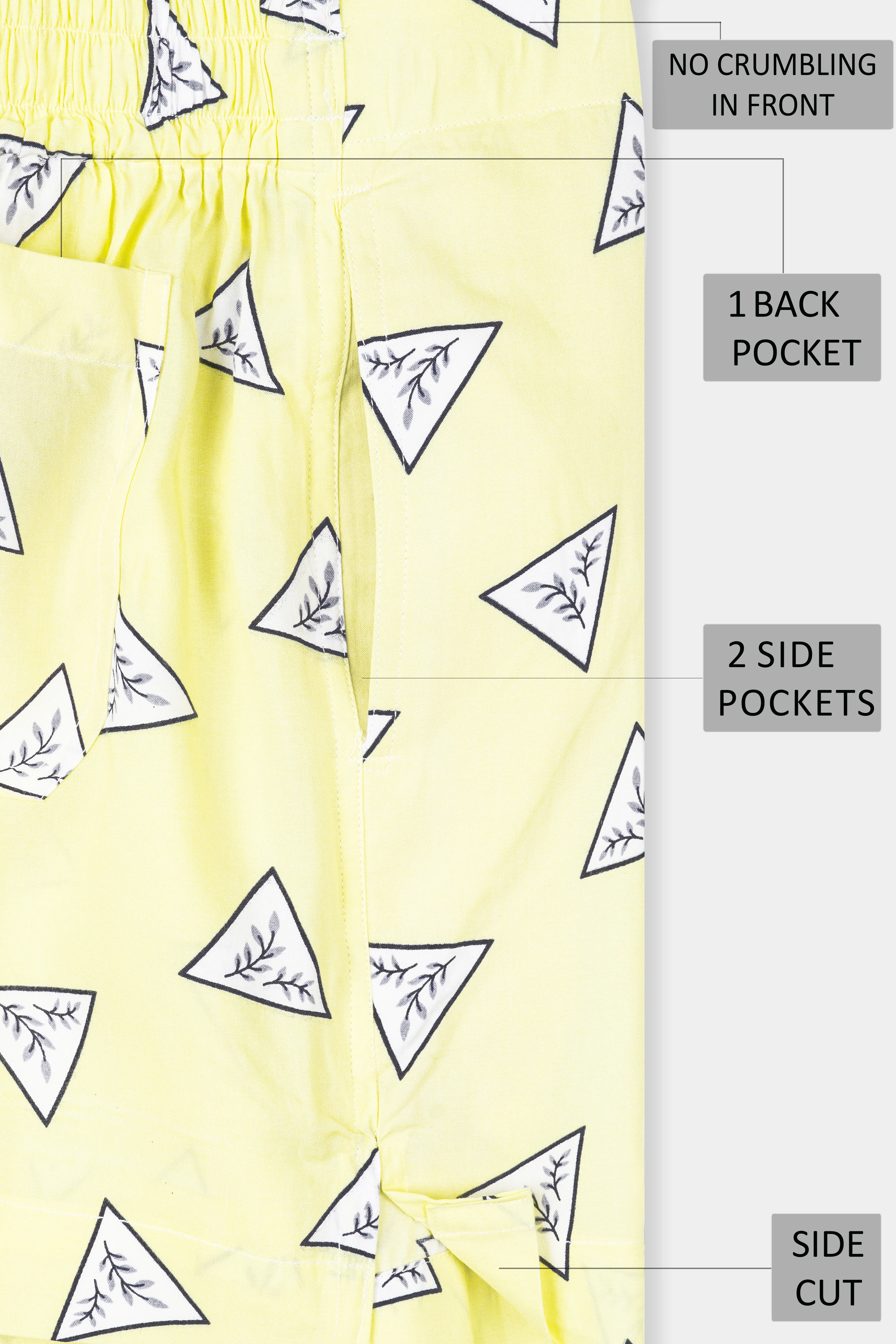 Astra Yellow Triangle Printed Premium Cotton Boxer - Image 5