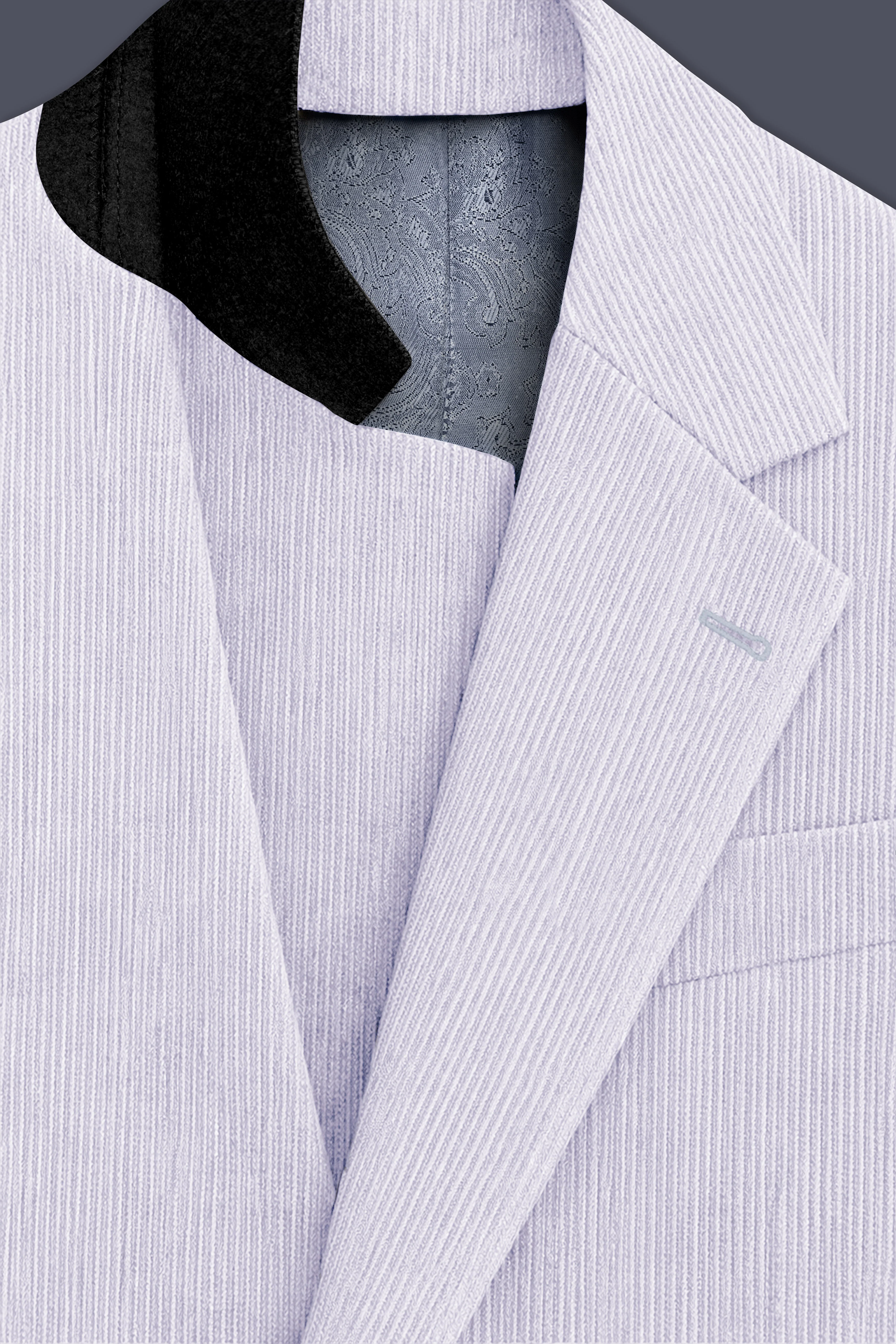 Auremerc-Mercury Gray Corduroy Single Breasted Sports Blazer - Image 5