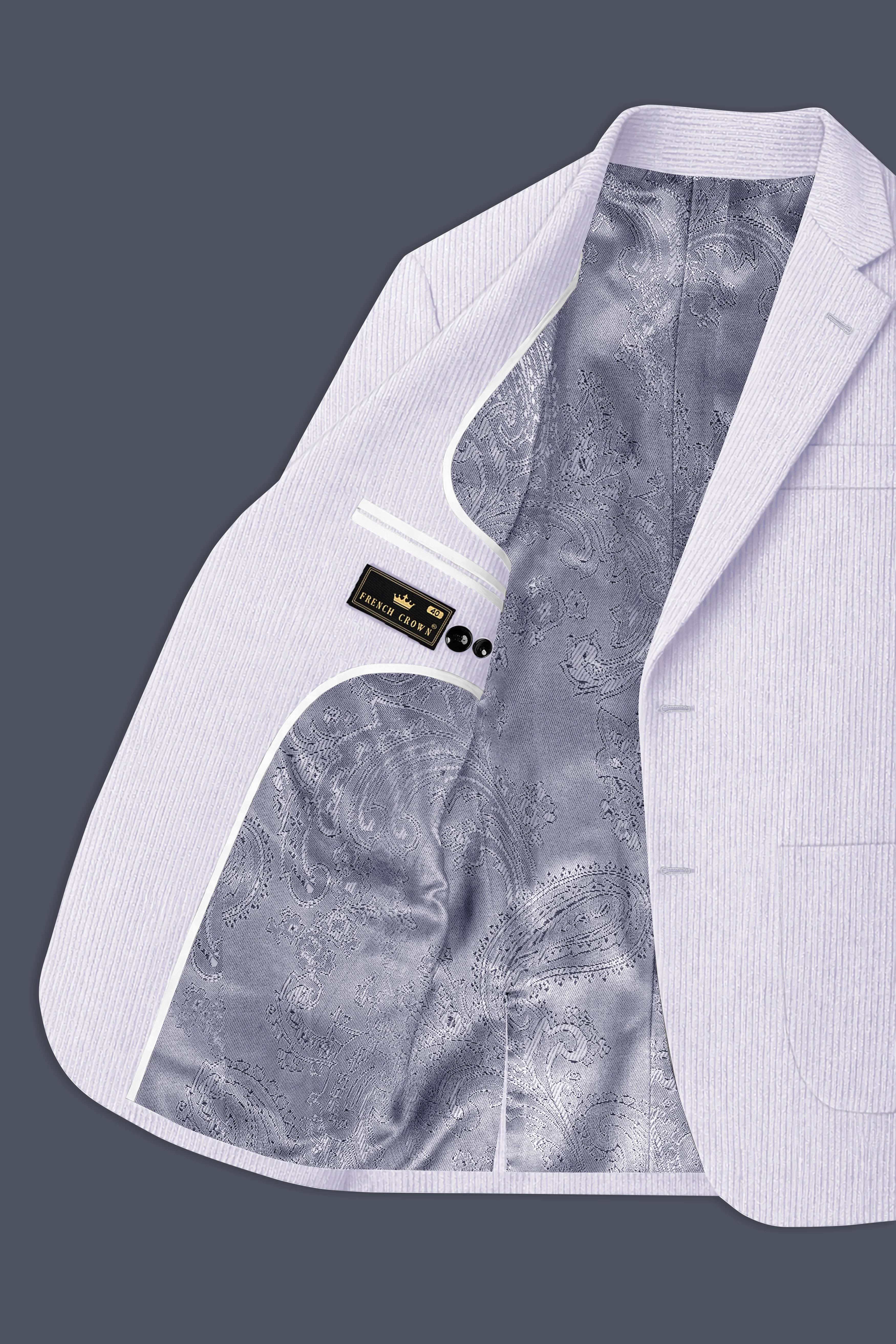 Auremerc-Mercury Gray Corduroy Single Breasted Sports Blazer - Image 6