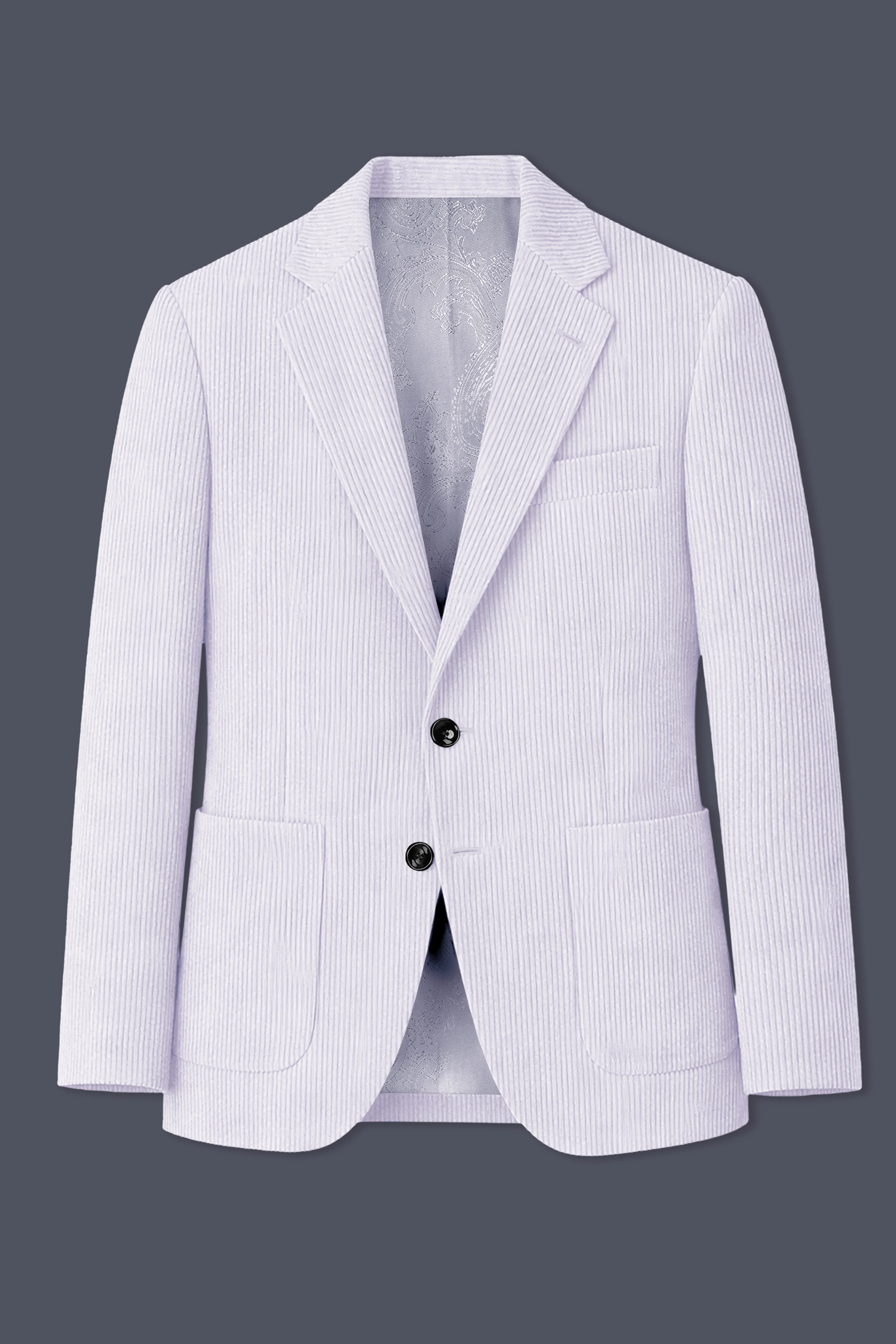 Auremerc-Mercury Gray Corduroy Single Breasted Sports Blazer - Image 8