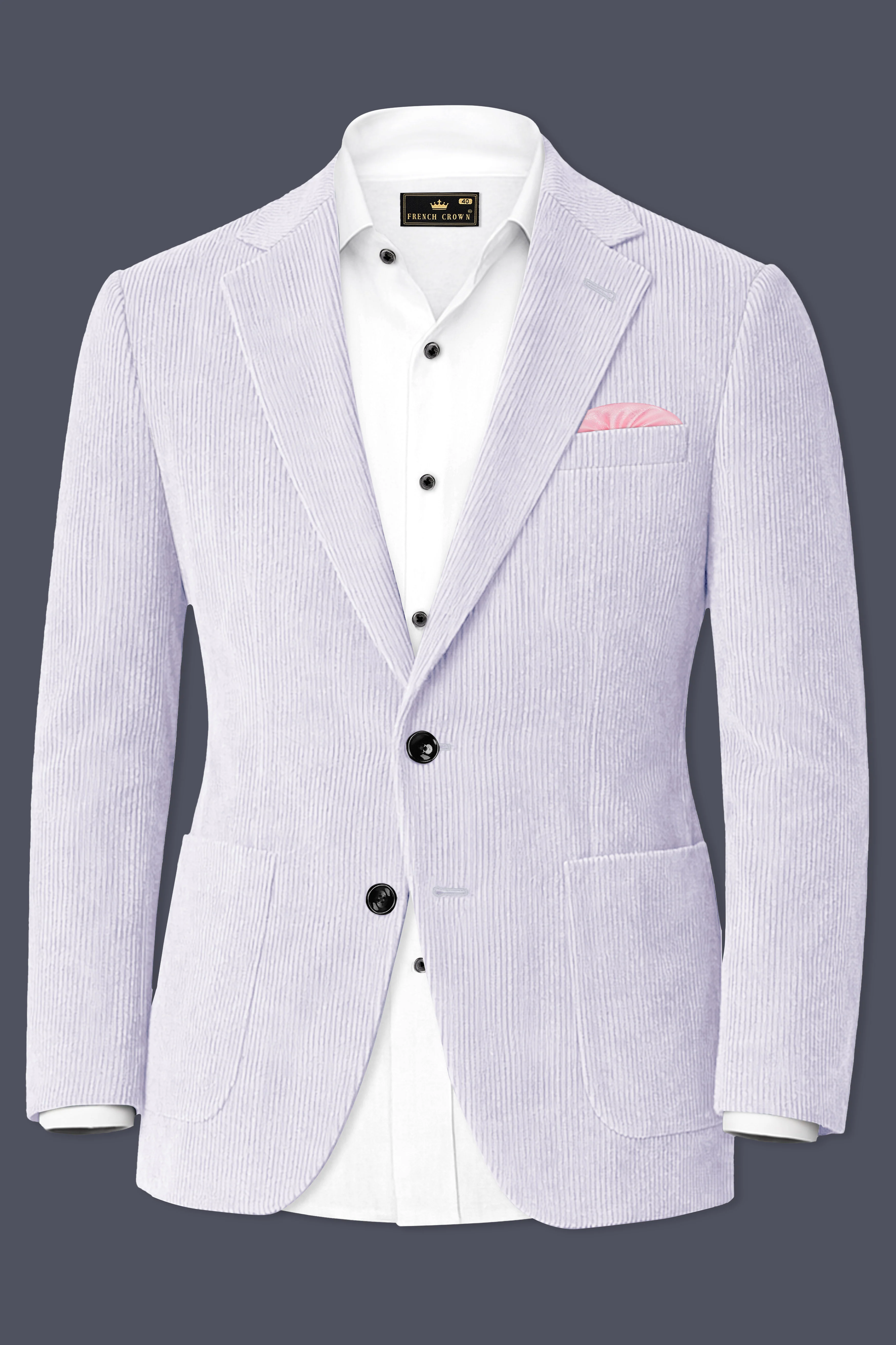 Auremerc-Mercury Gray Corduroy Single Breasted Sports Suit - Image 10