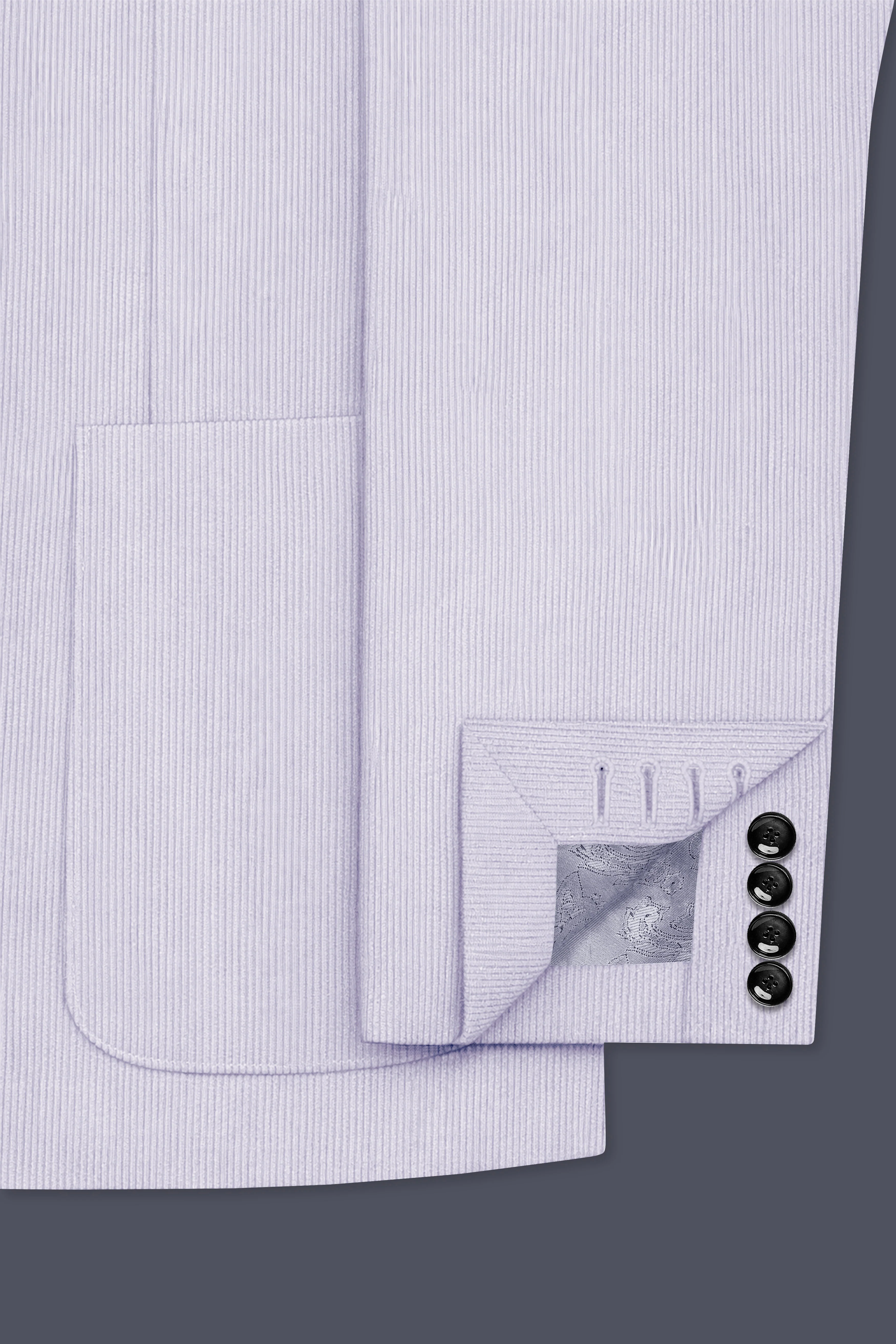 Auremerc-Mercury Gray Corduroy Single Breasted Sports Suit - Image 7