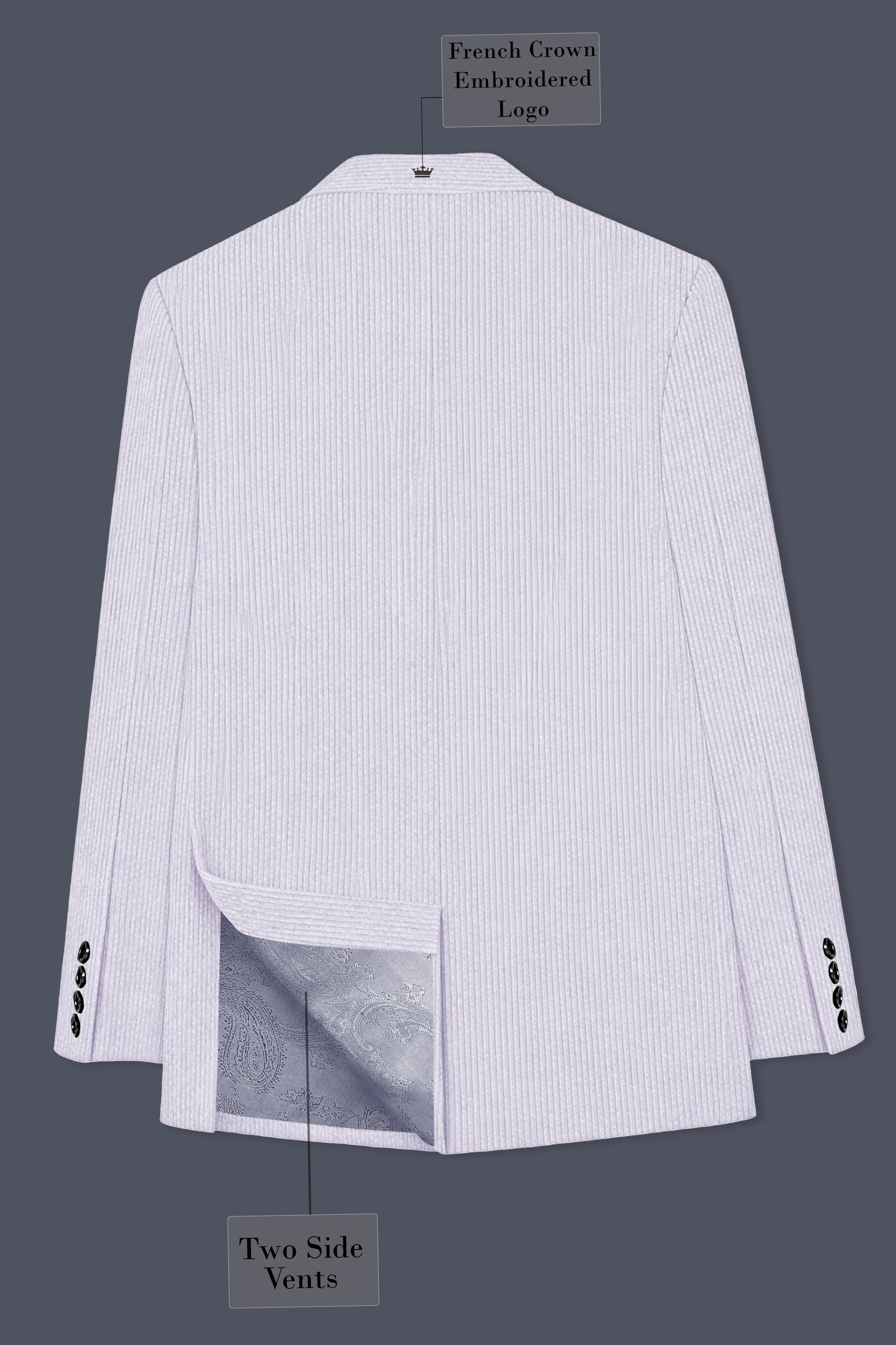 Auremerc-Mercury Gray Corduroy Single Breasted Sports Suit - Image 9