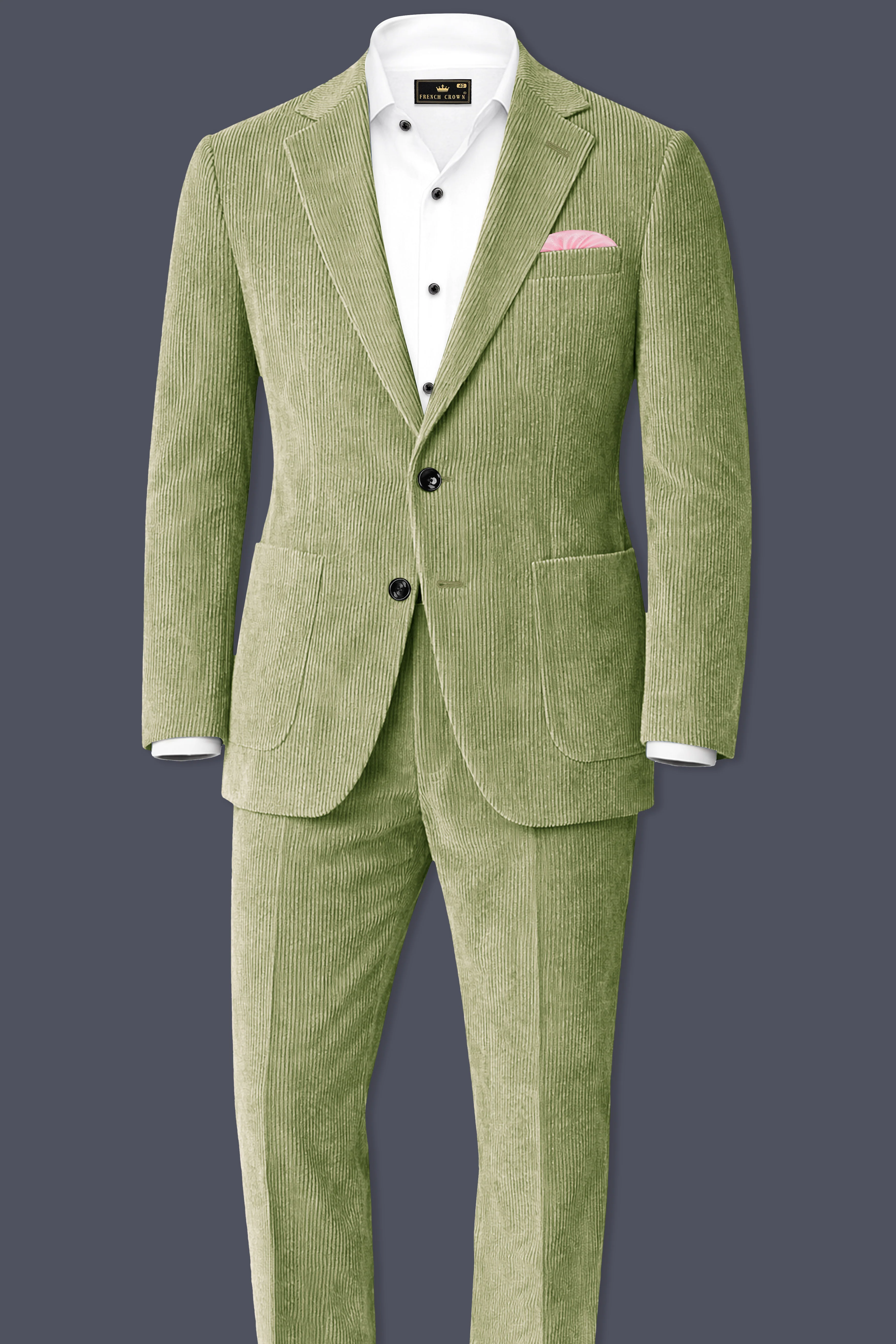 Aurethist-Thistle Green Corduroy Single Breasted Sports Blazer - Image 10