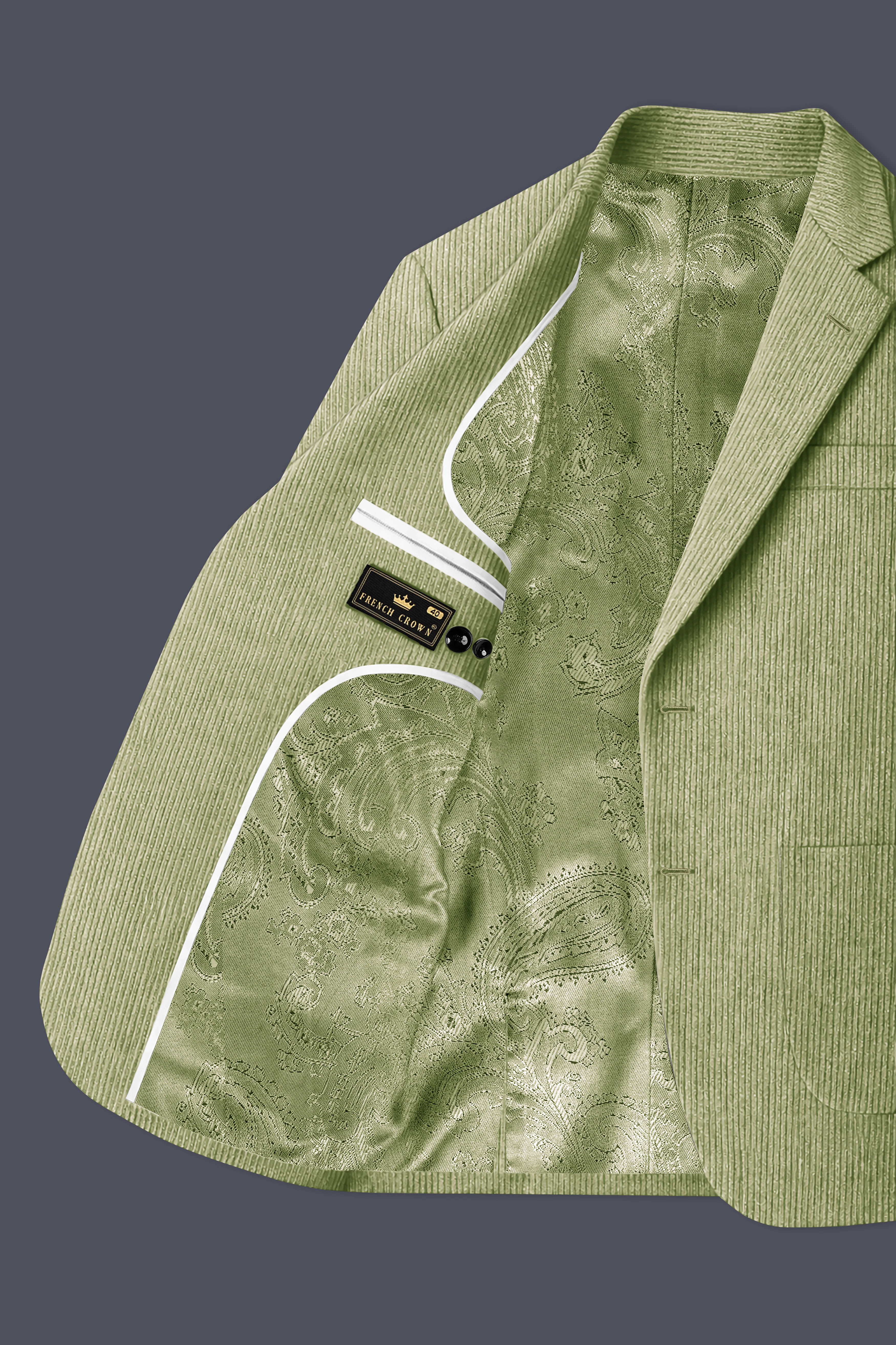 Aurethist-Thistle Green Corduroy Single Breasted Sports Blazer - Image 6