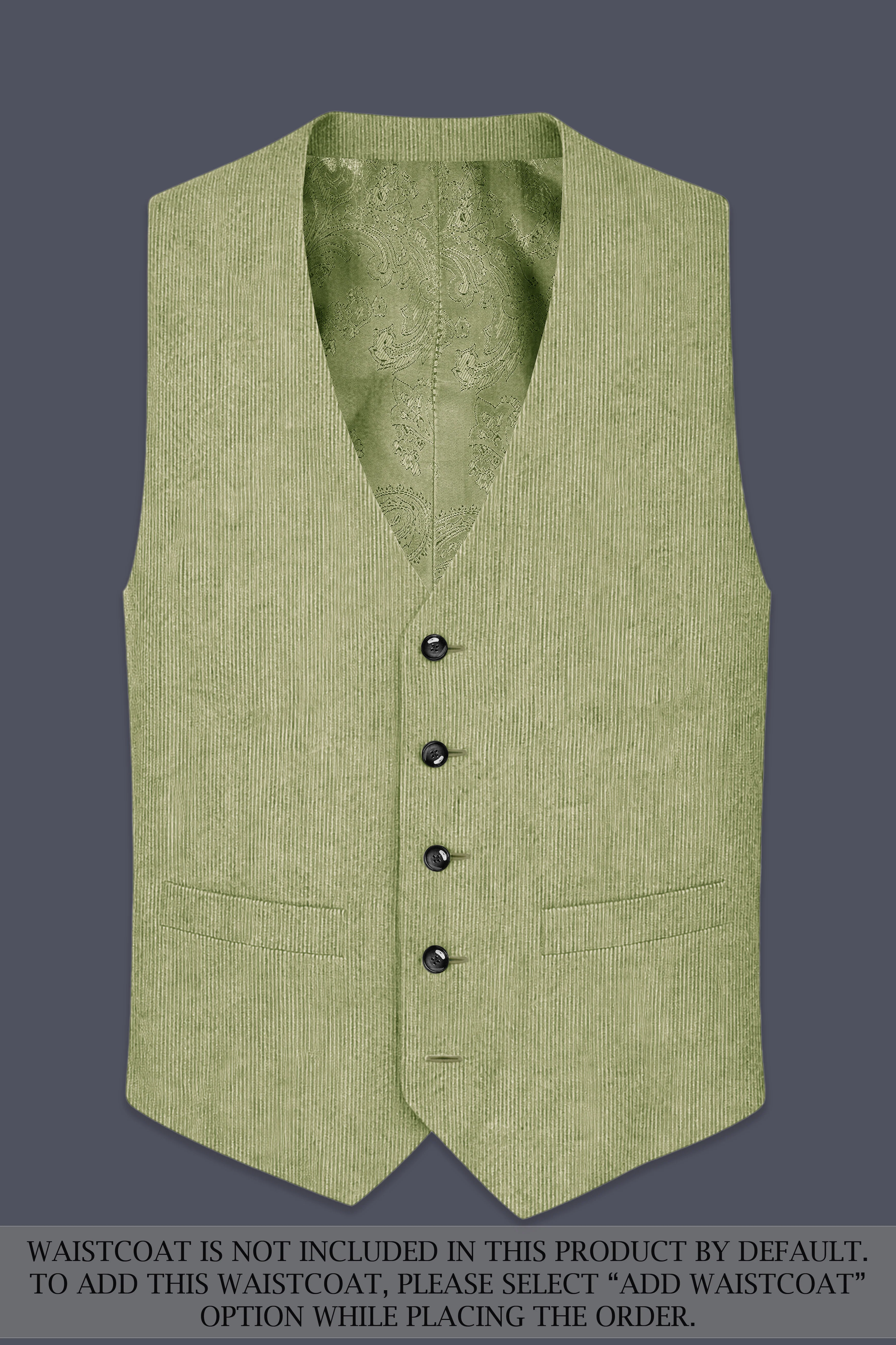 Aurethist-Thistle Green Corduroy Single Breasted Sports Suit - Image 16