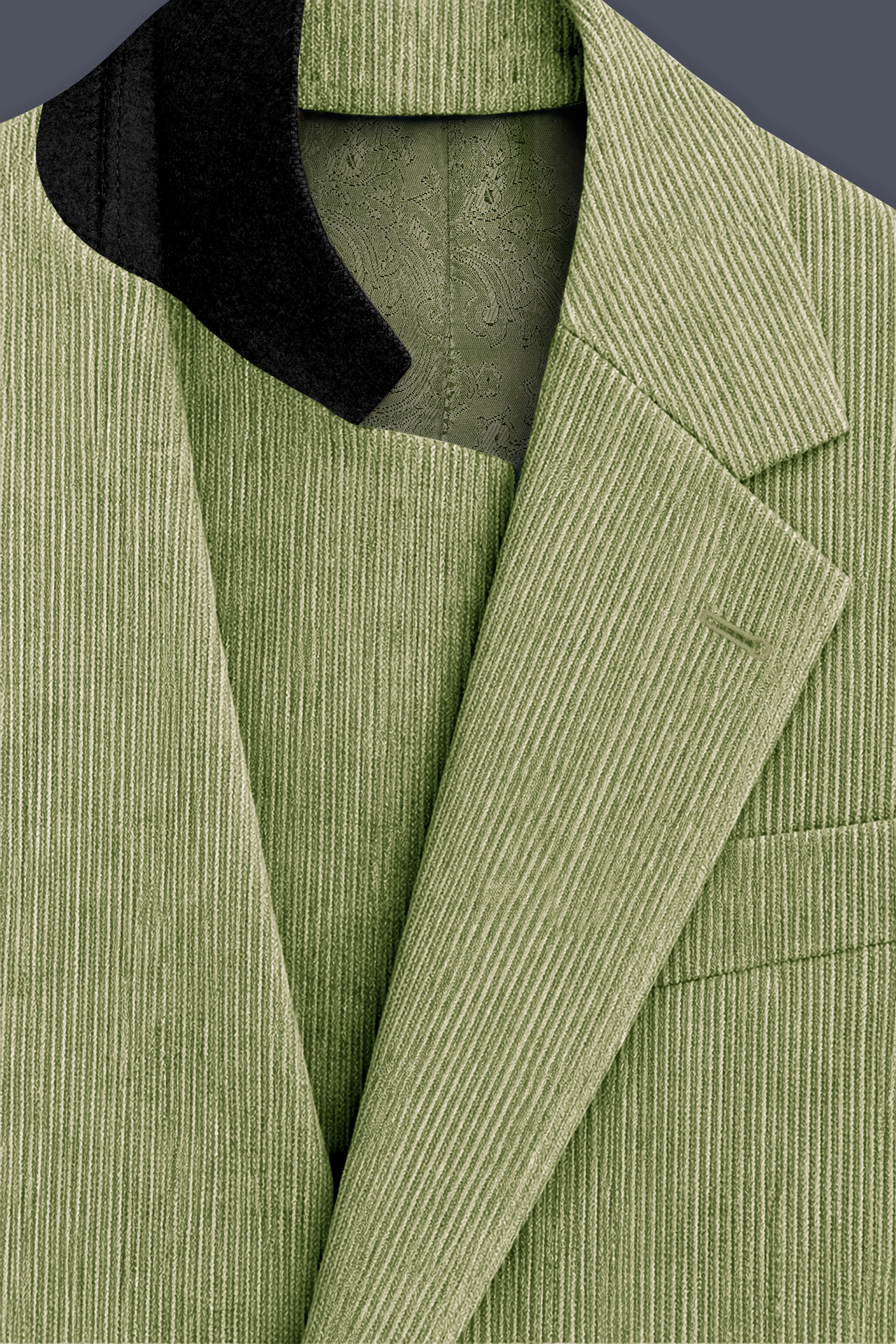 Aurethist-Thistle Green Corduroy Single Breasted Sports Suit - Image 5