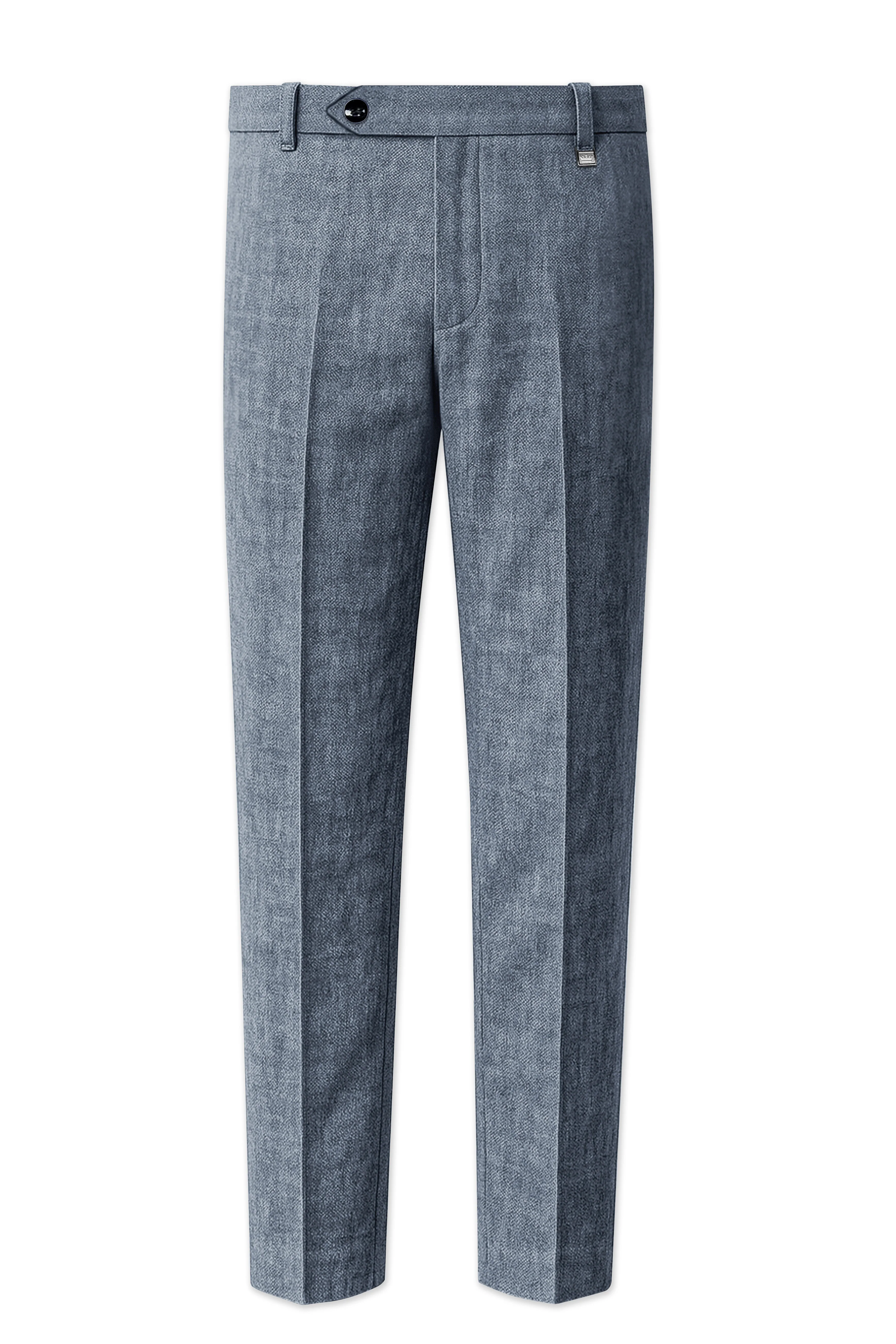 Azurven-Cadet Blue Luxurious Linen Single Breasted Sports Suit - Image 13