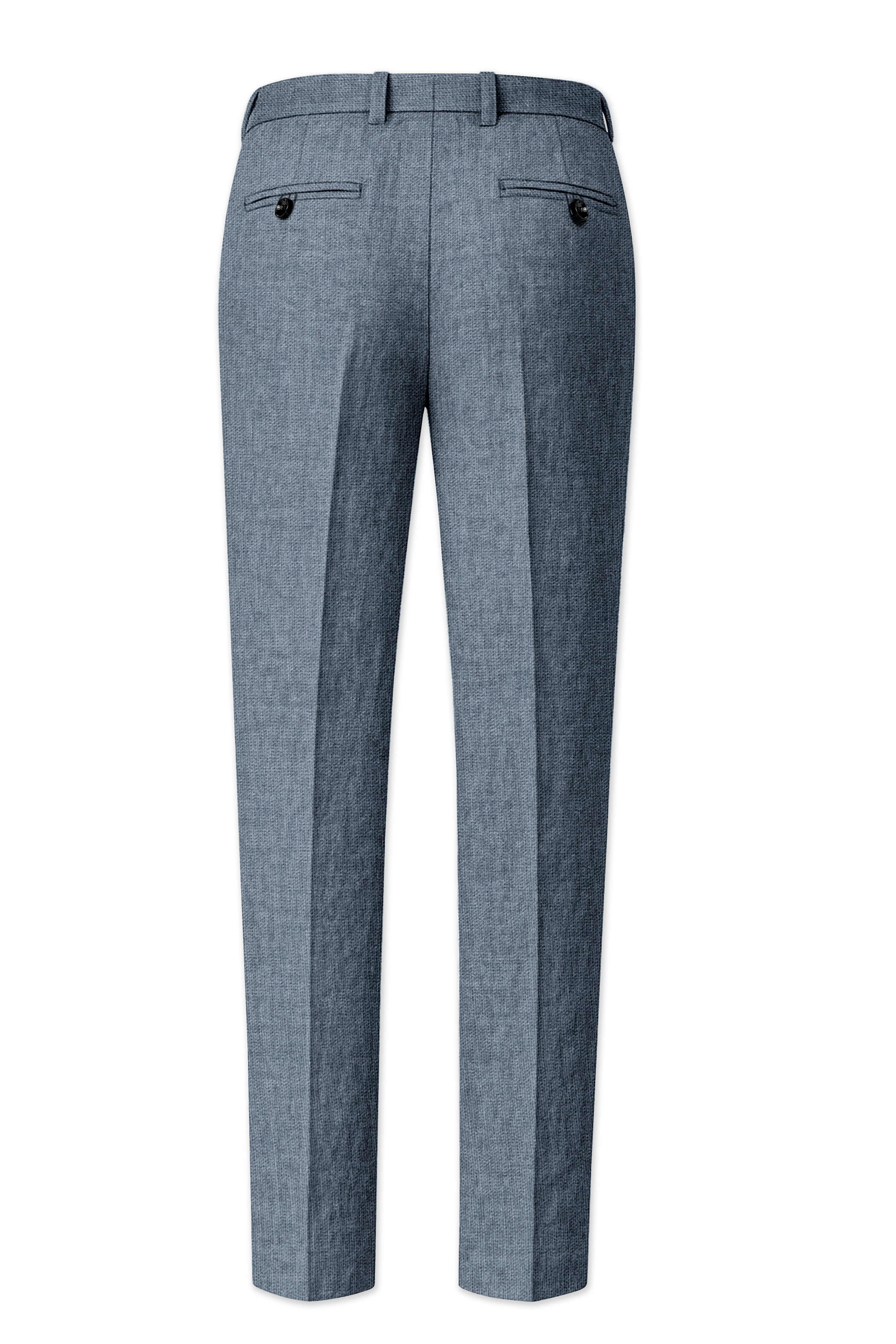 Azurven-Cadet Blue Luxurious Linen Single Breasted Sports Suit - Image 14