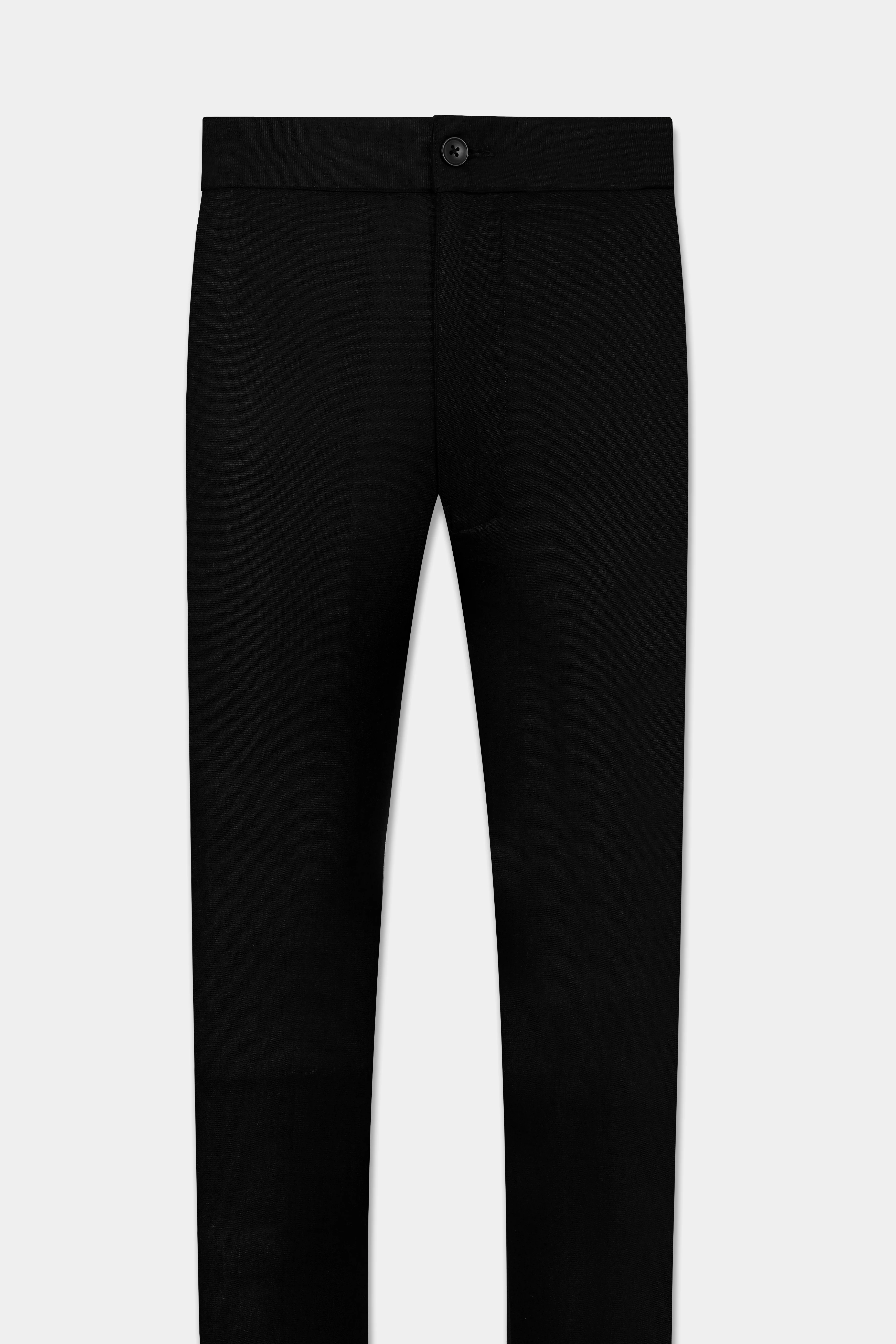 Black Luxurious Linen Lounge Pant - Image 4