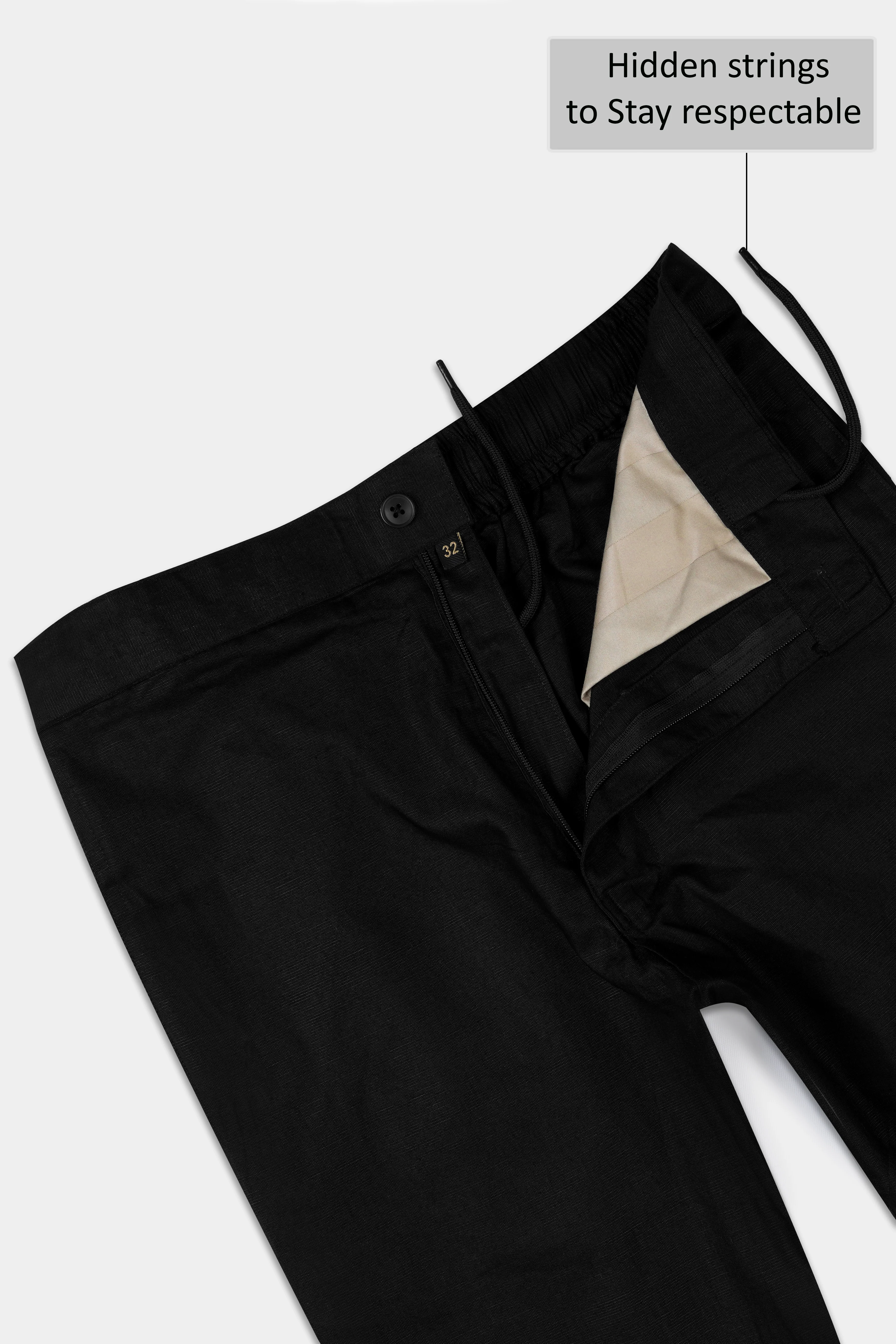 Black Luxurious Linen Lounge Pant - Image 6