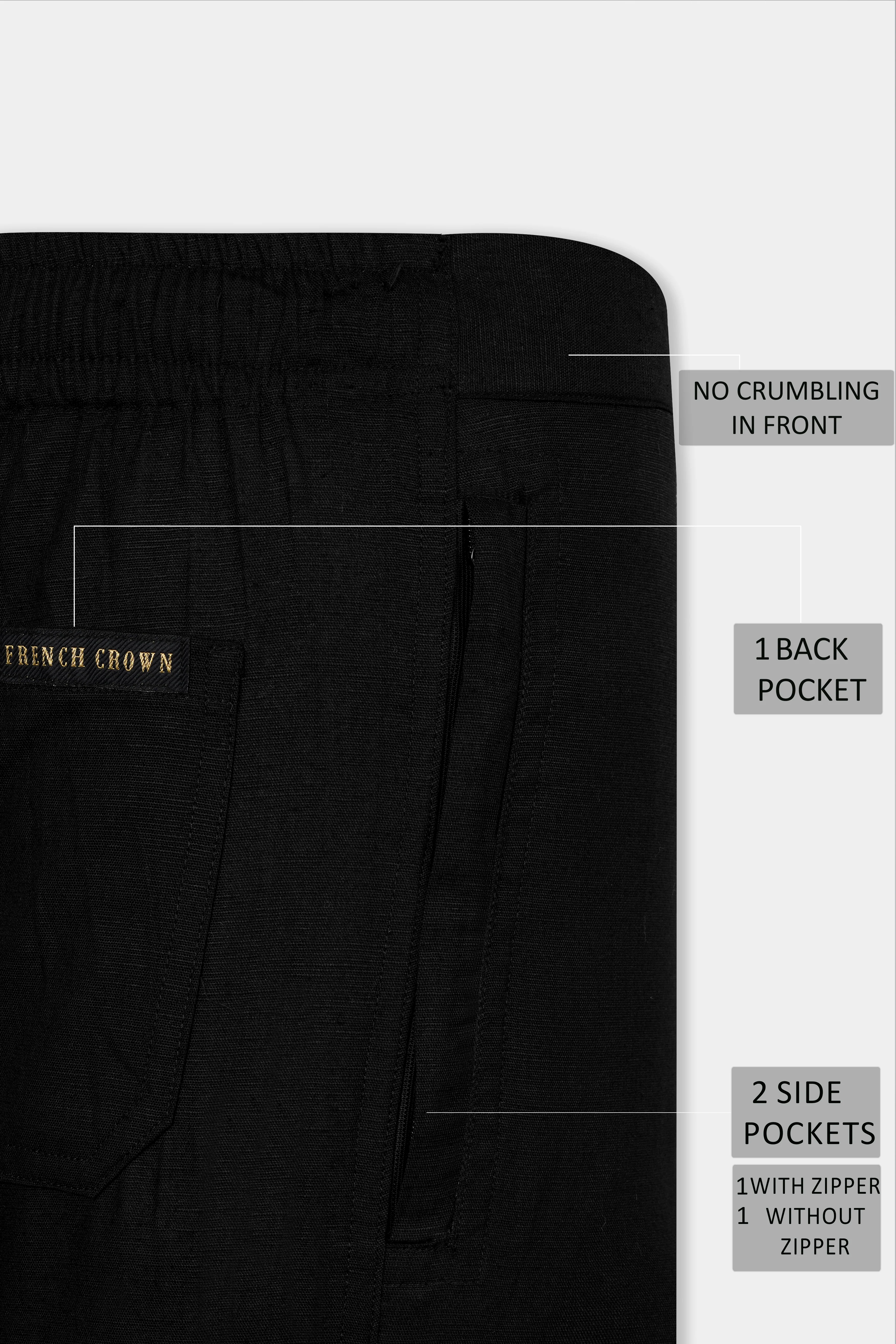Black Luxurious Linen Lounge Pant - Image 7