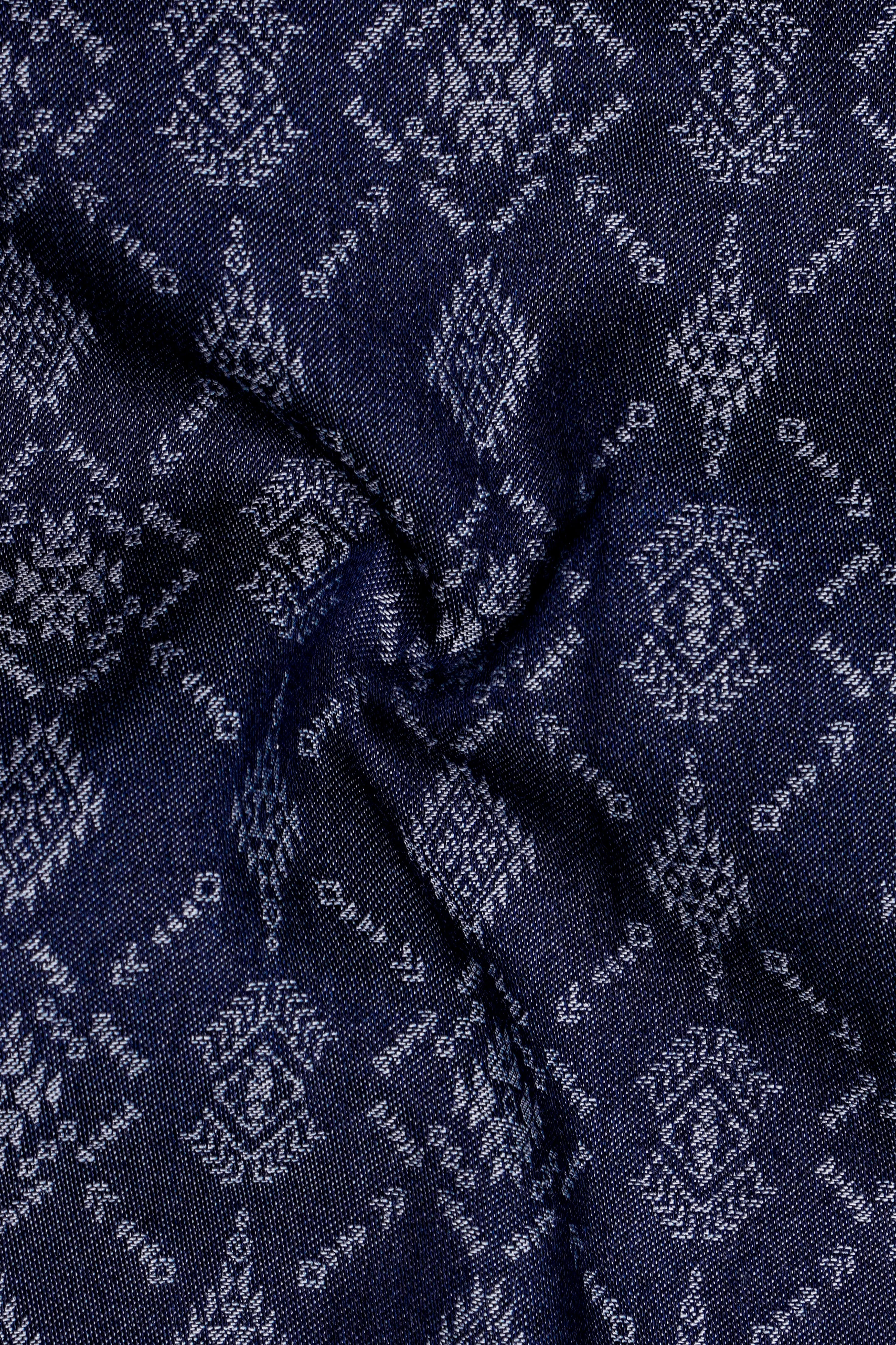 Bluikat-Haiti Denim Blue Ikat Print Super Soft Premium Cotton Casual Shirt - Image 3