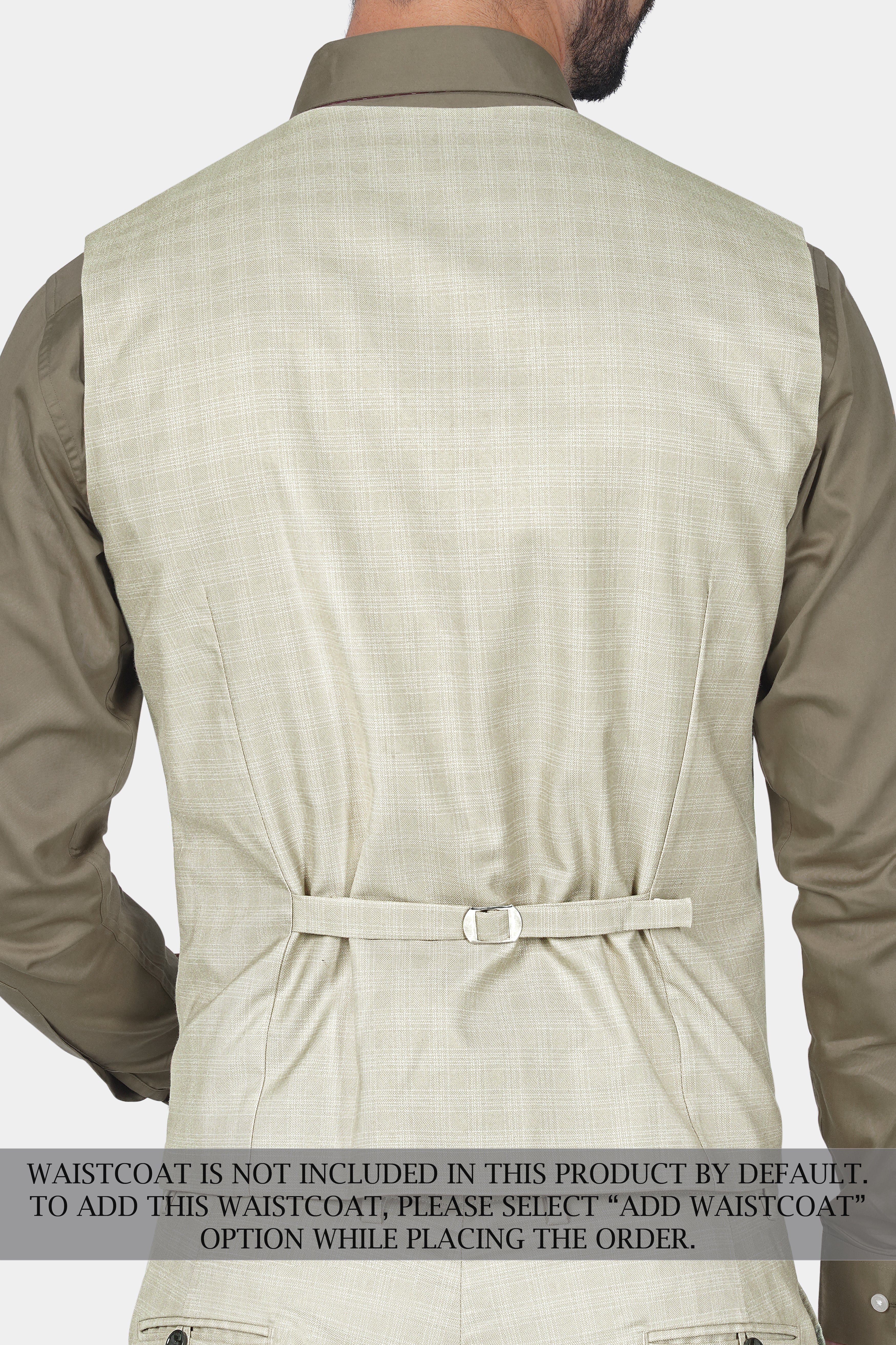 Bone Cream Subtle Plaid Woolrich Suit - Image 10