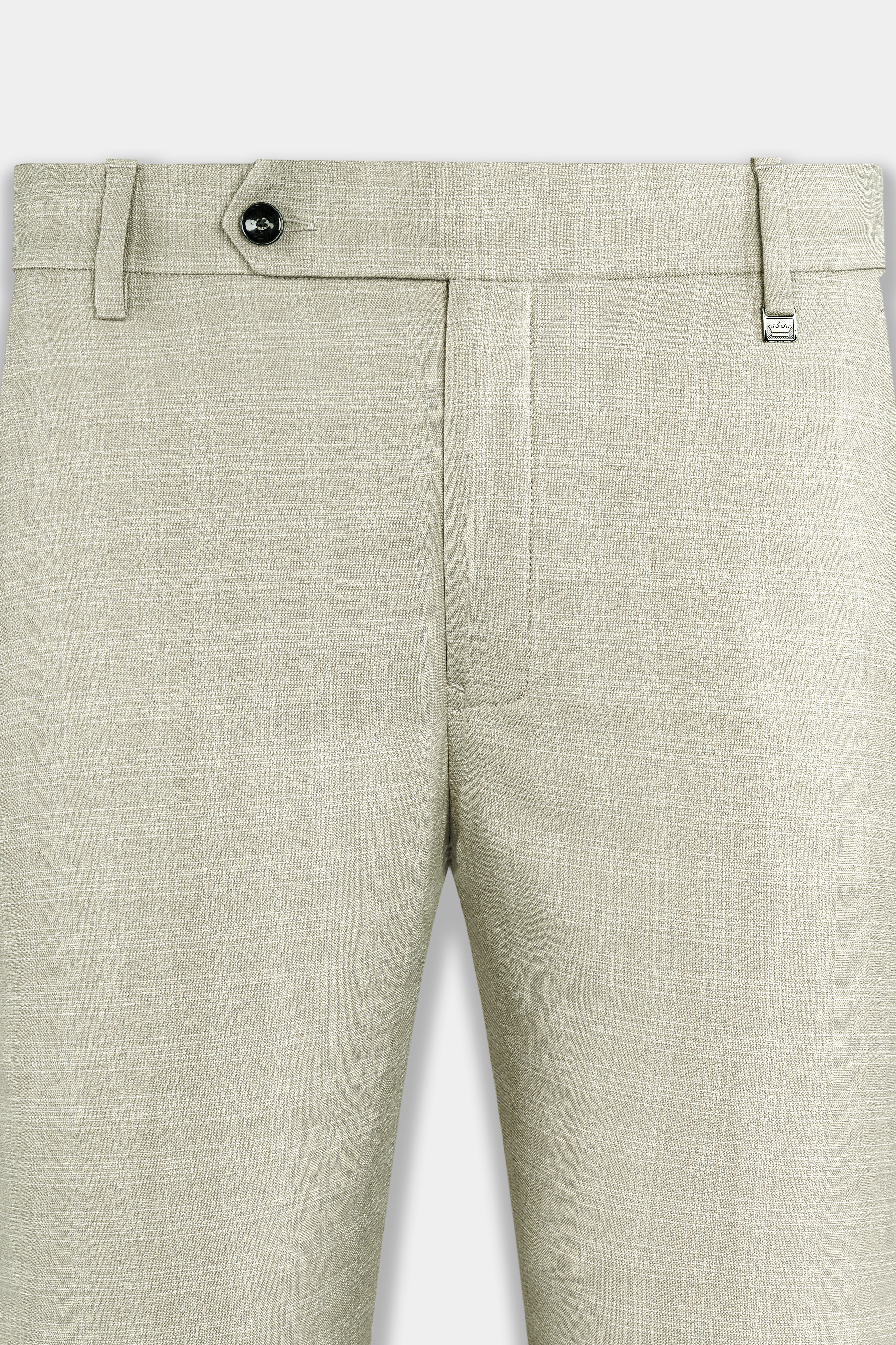 Bone Cream Subtle Plaid Woolrich Suit - Image 13