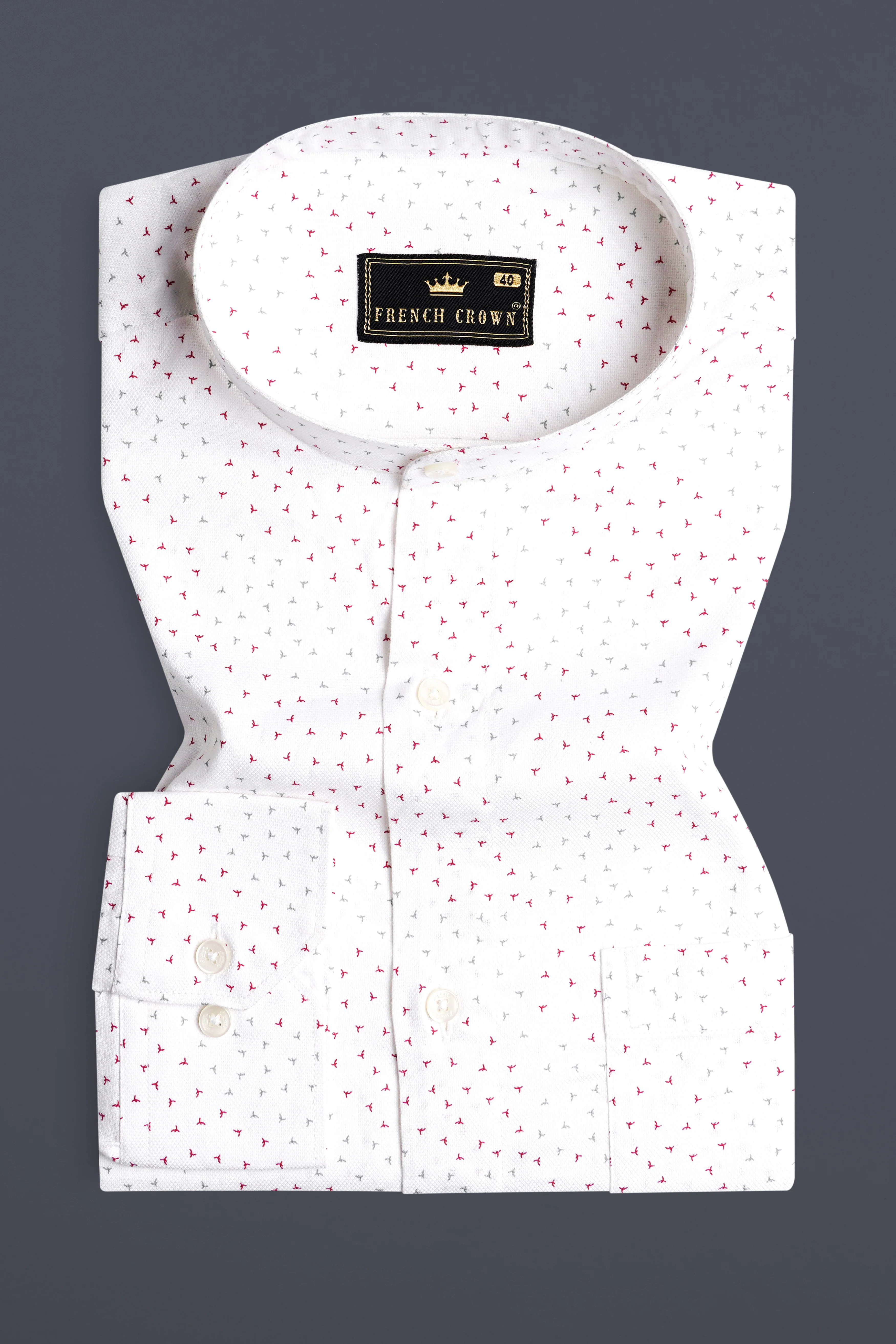 Bright White Dobby Textured Premium Giza Cotton Shirt - Image 3