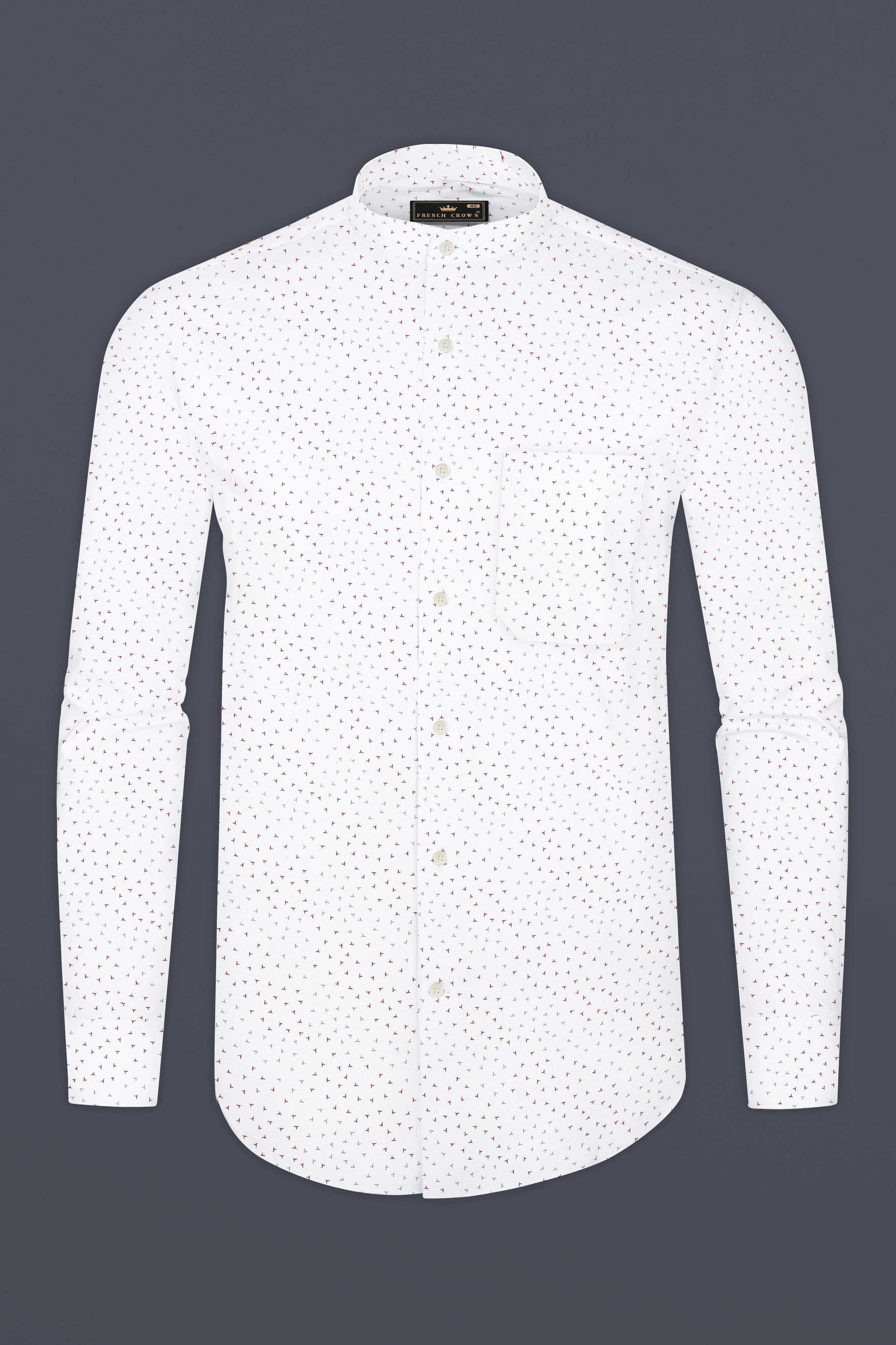 Bright White Dobby Textured Premium Giza Cotton Shirt - Image 4
