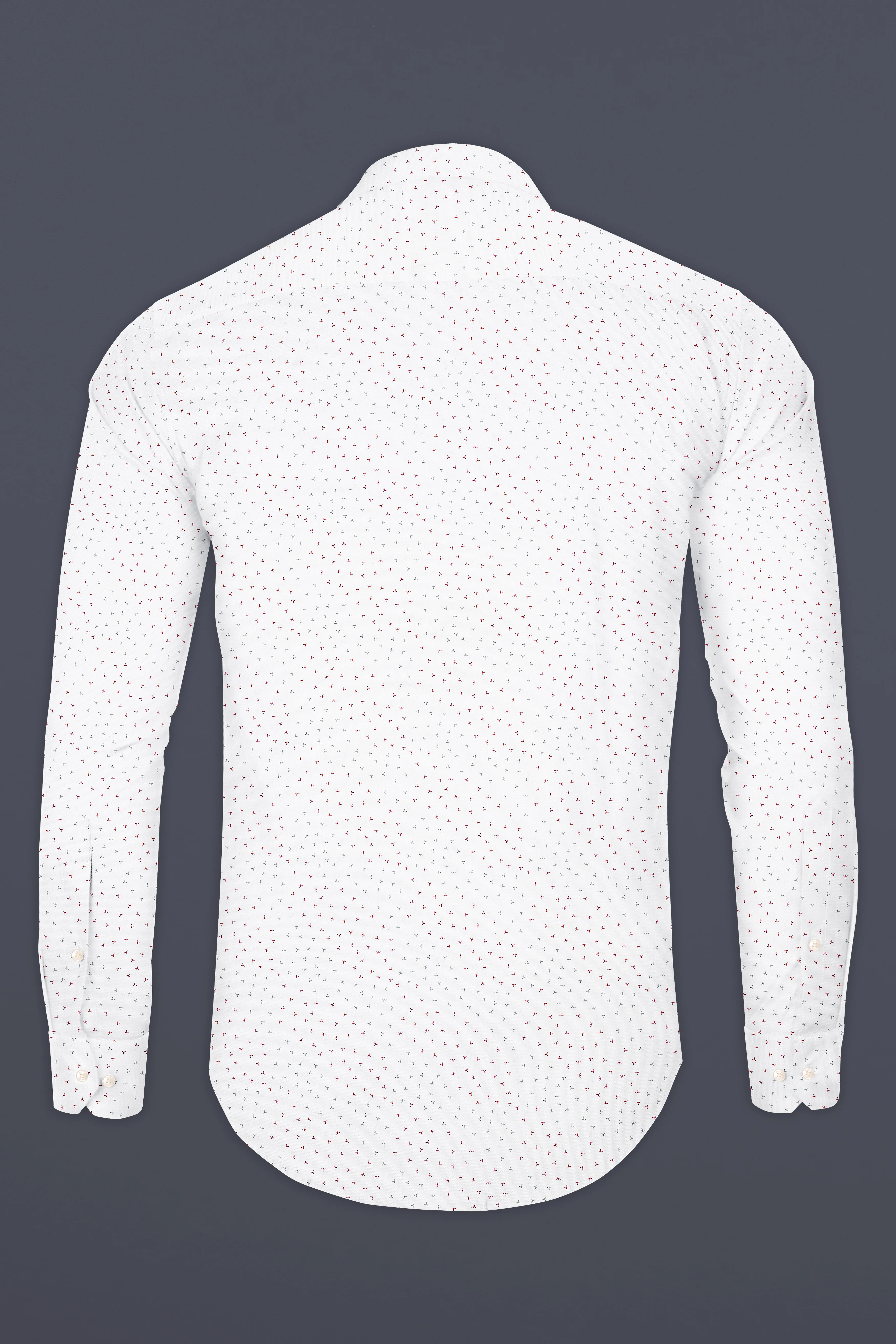 Bright White Dobby Textured Premium Giza Cotton Shirt - Image 5