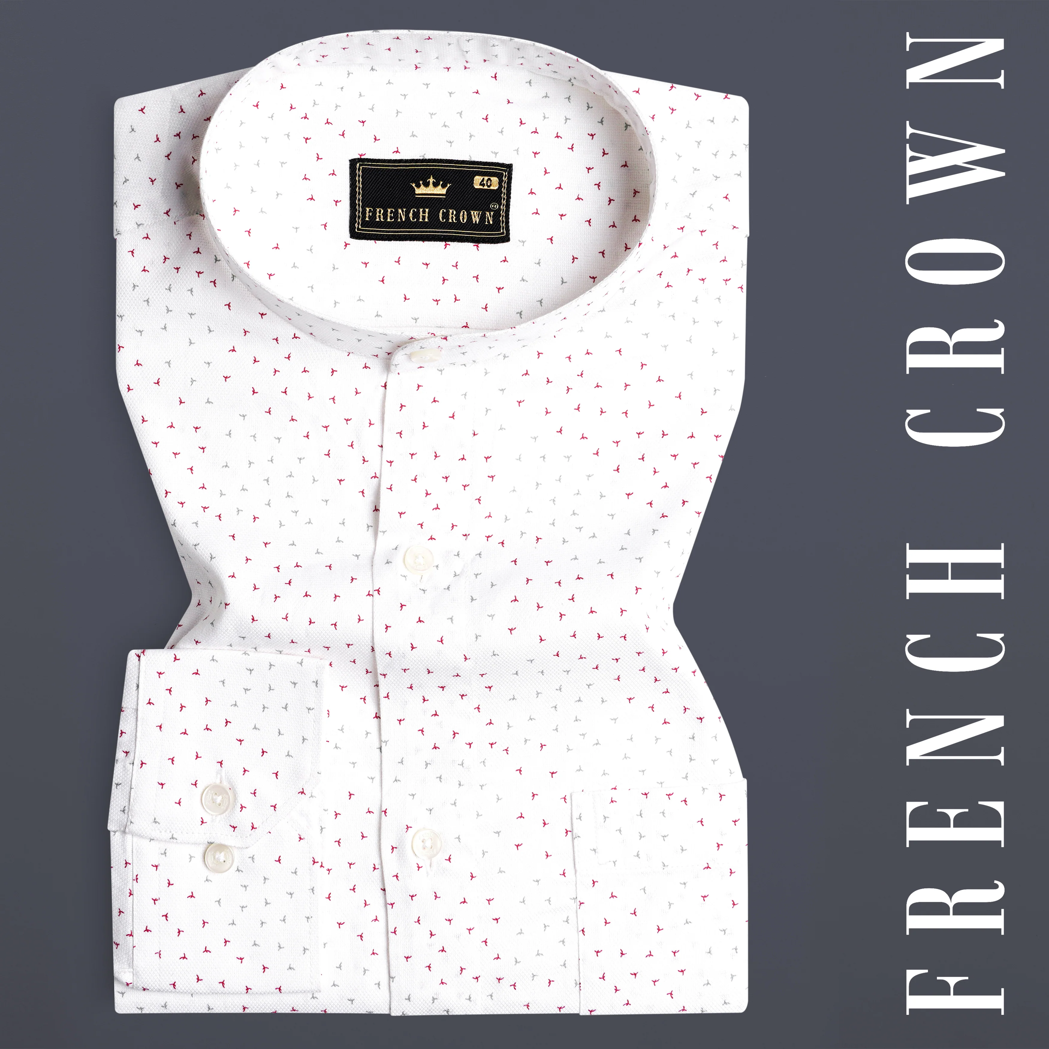 Bright White Dobby Textured Premium Giza Cotton Shirt - Image 7