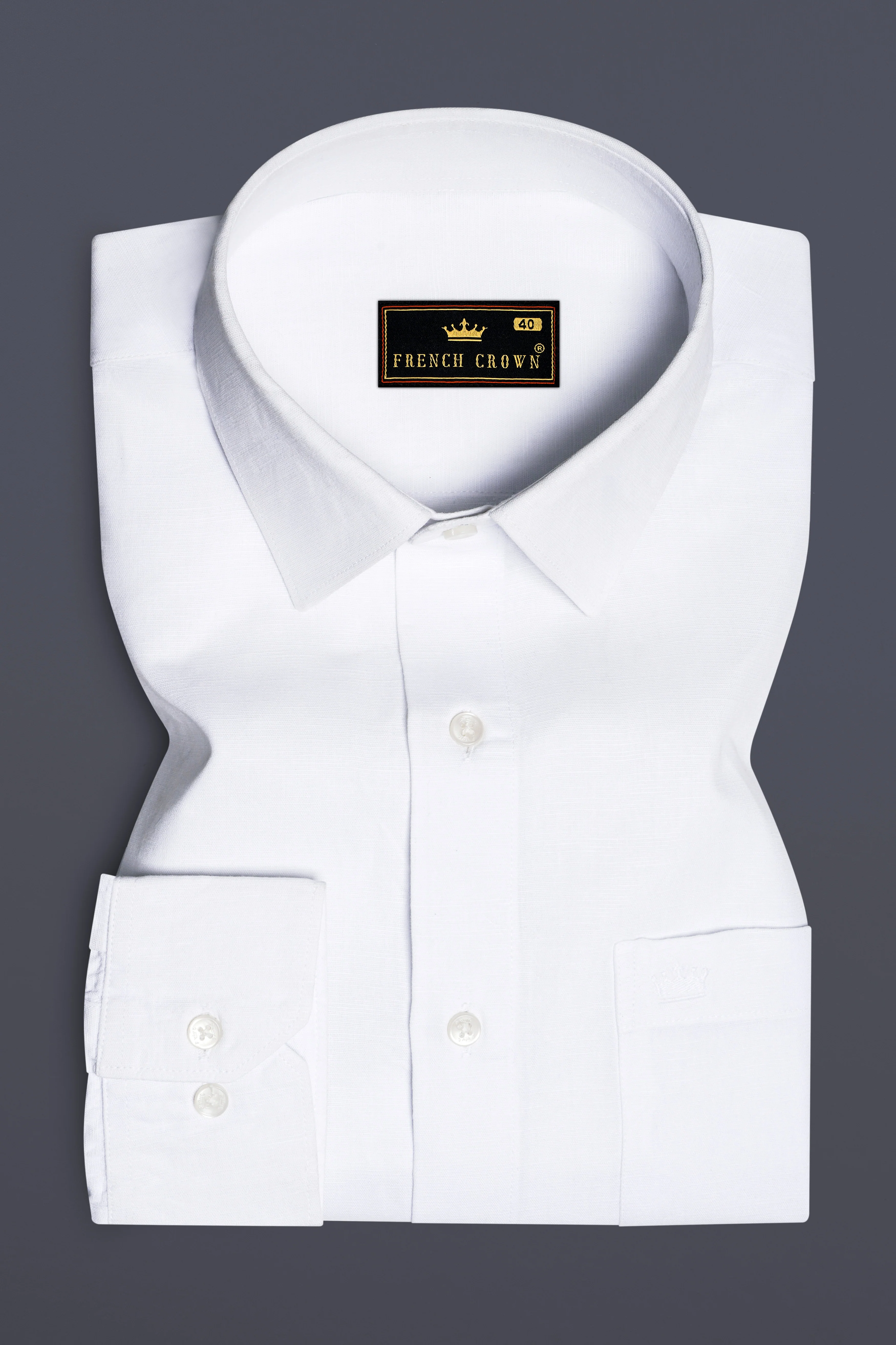 Bright White Luxurious Linen Shirt - Image 3