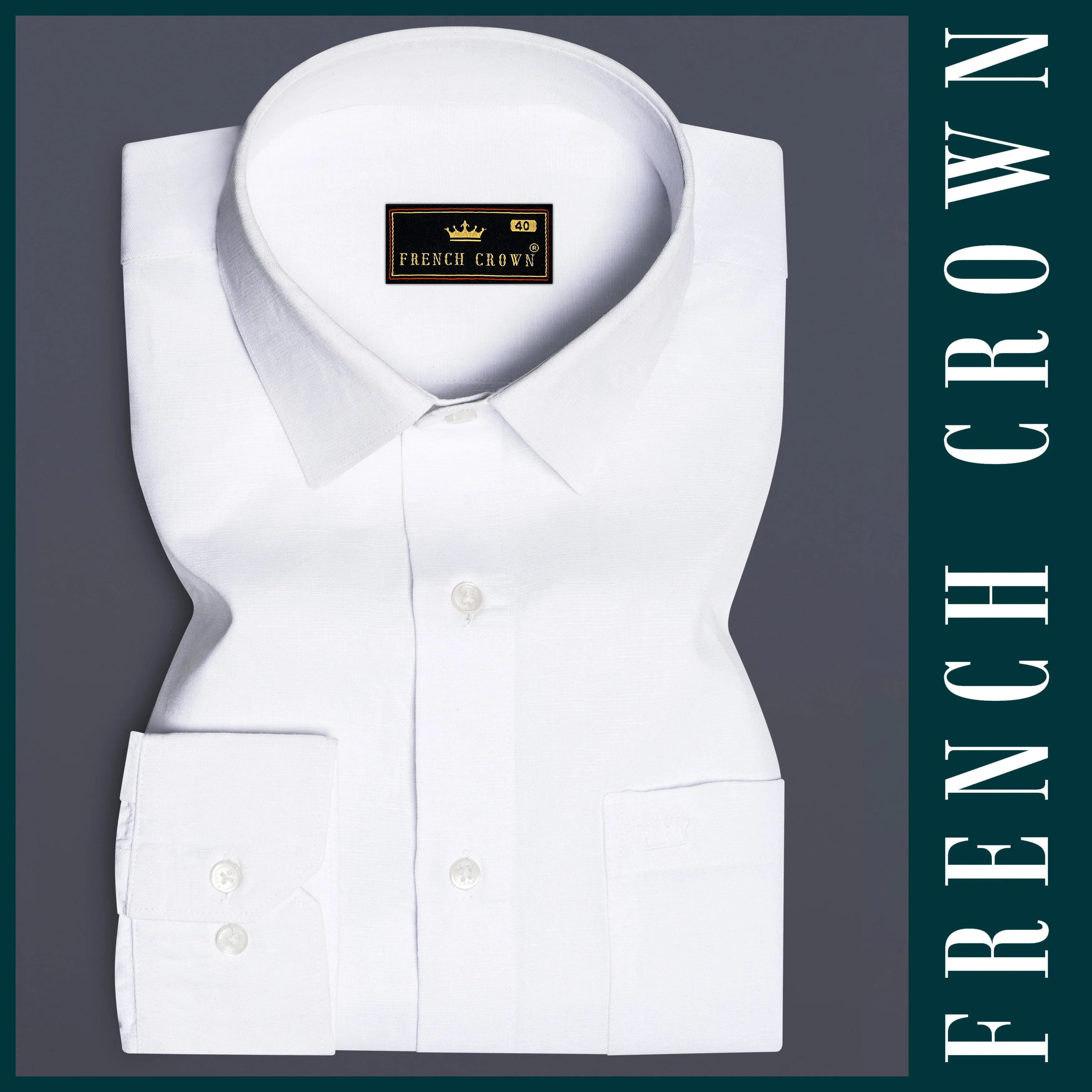 Bright White Luxurious Linen Shirt - Image 6