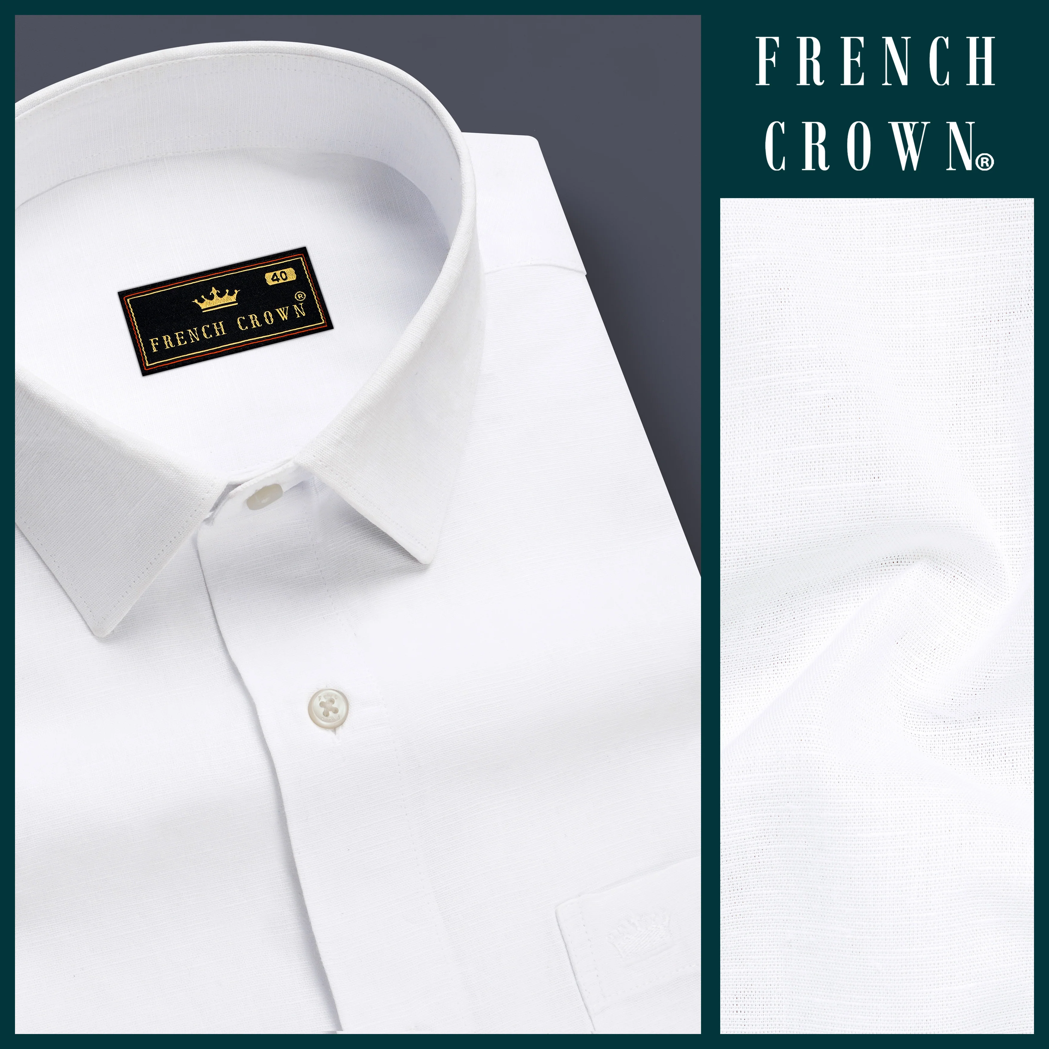 Bright White Luxurious Linen Shirt - Image 7
