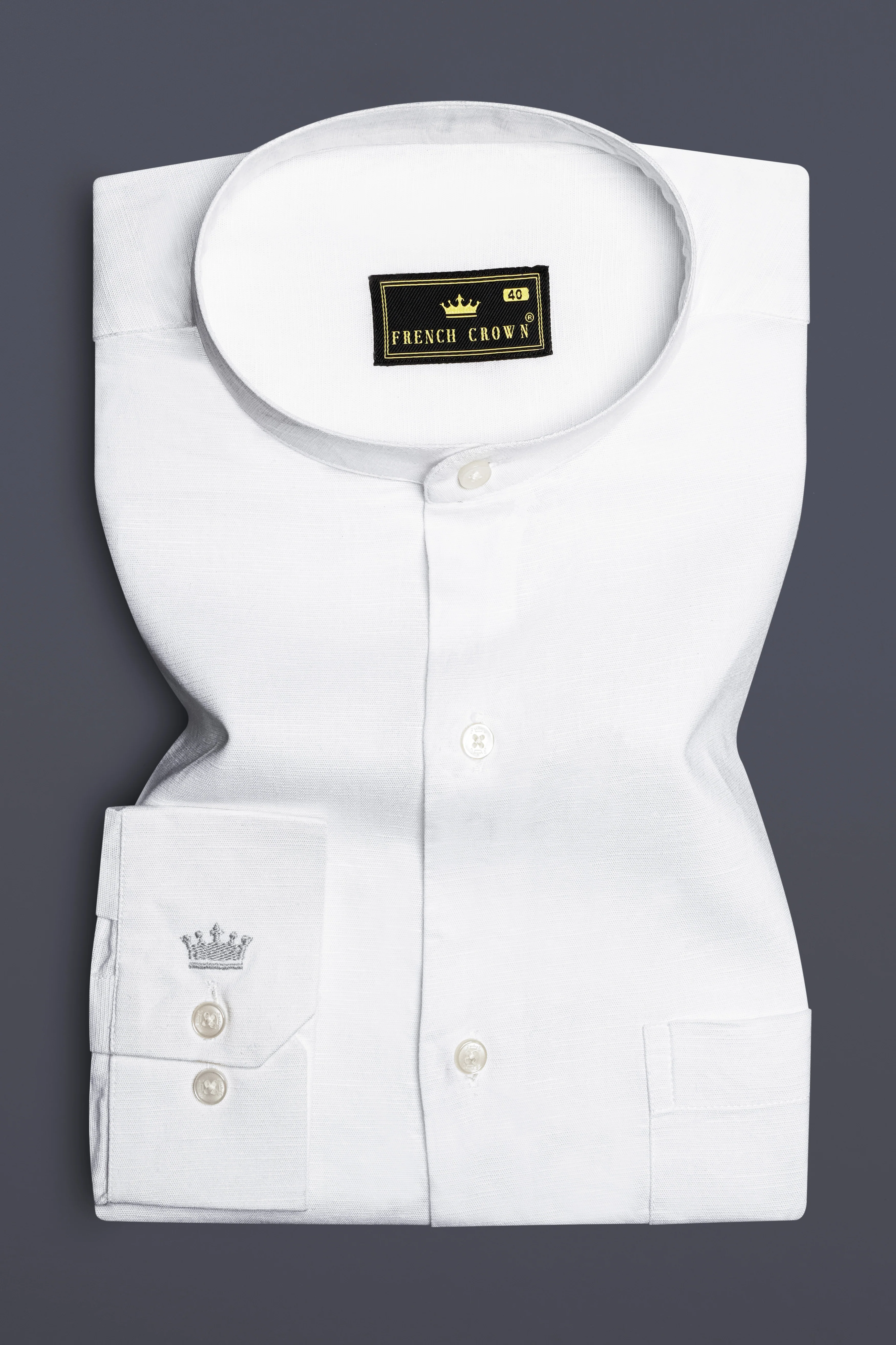 Bright White Luxurious Italian Linen Shirt - Image 3