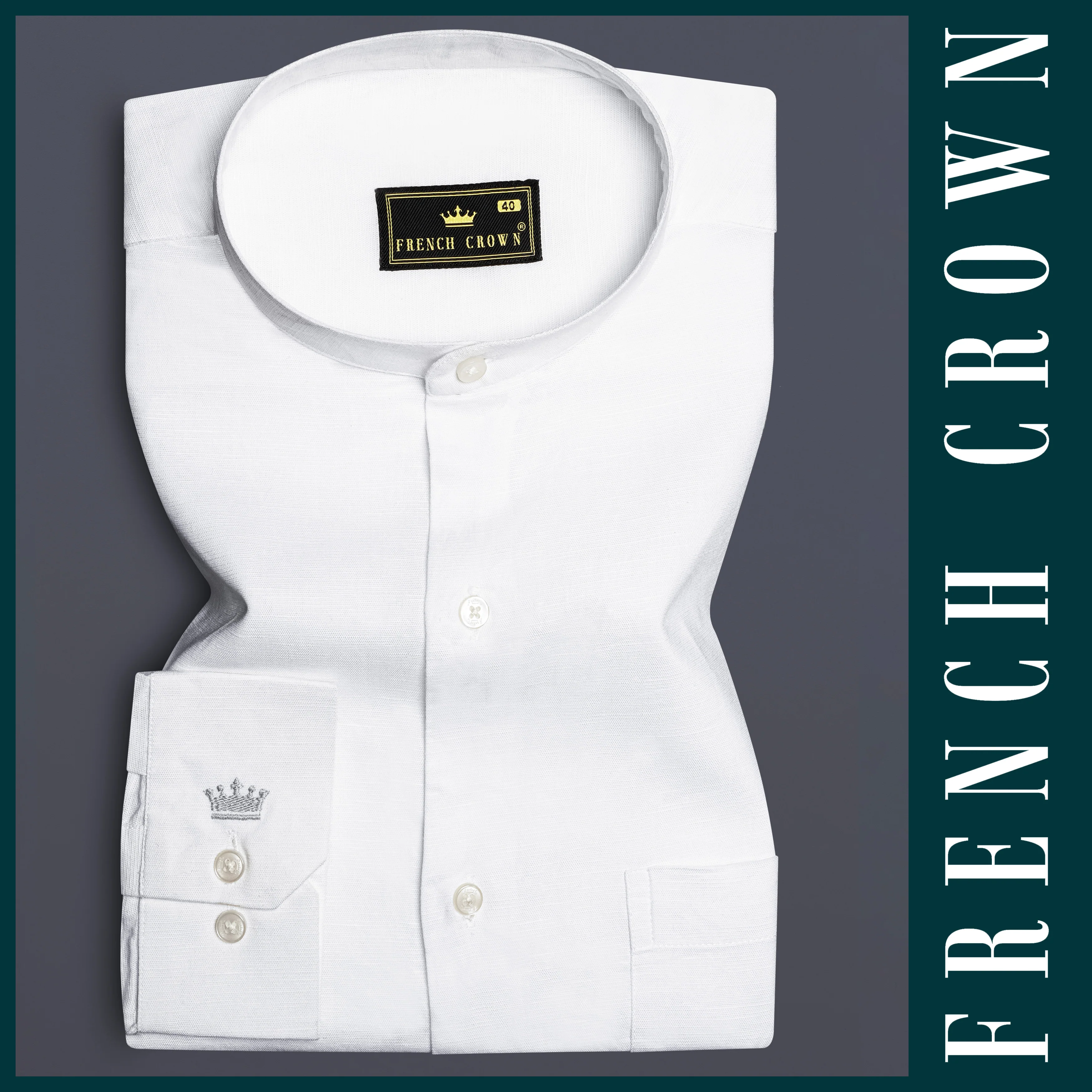 Bright White Luxurious Italian Linen Shirt - Image 6