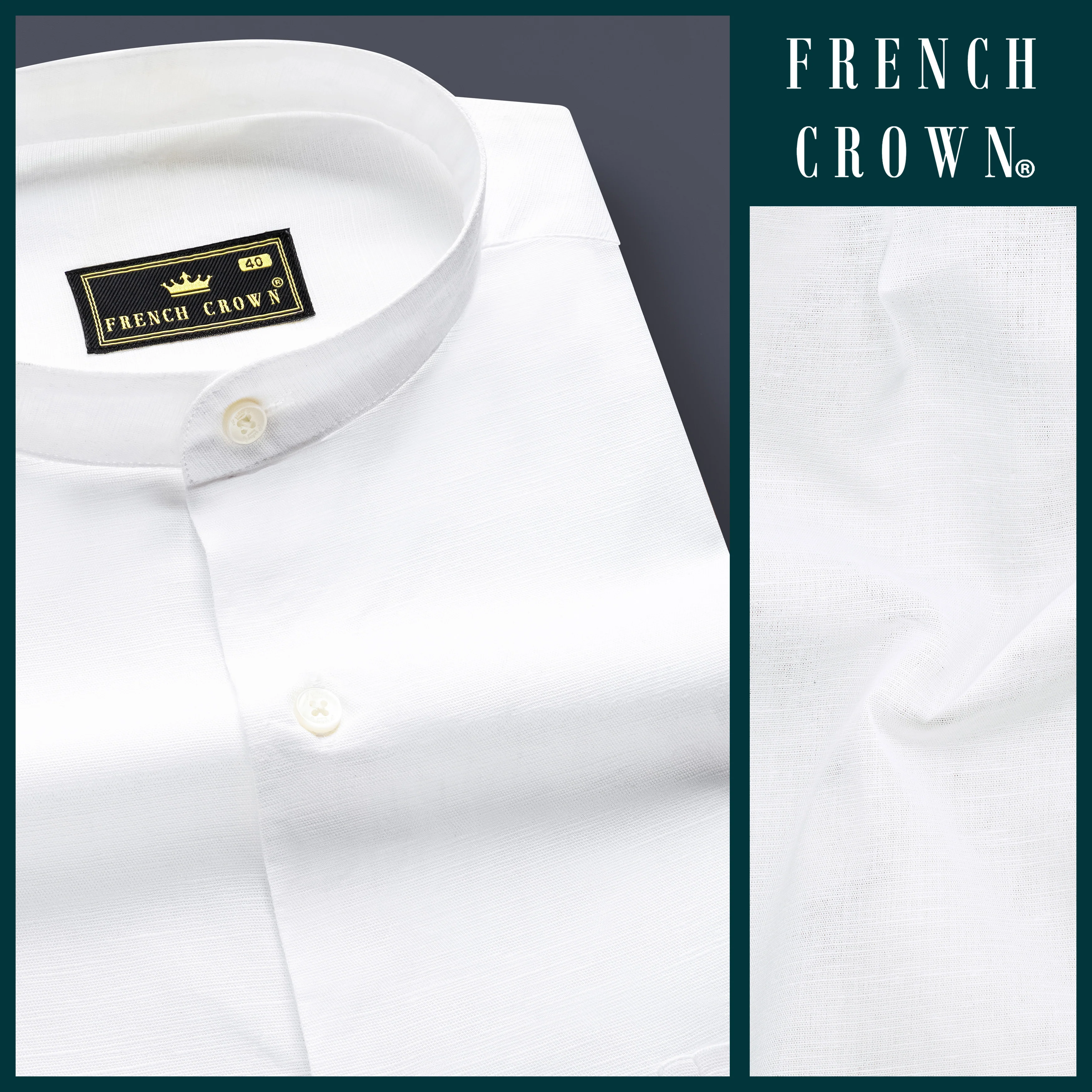 Bright White Luxurious Italian Linen Shirt - Image 7