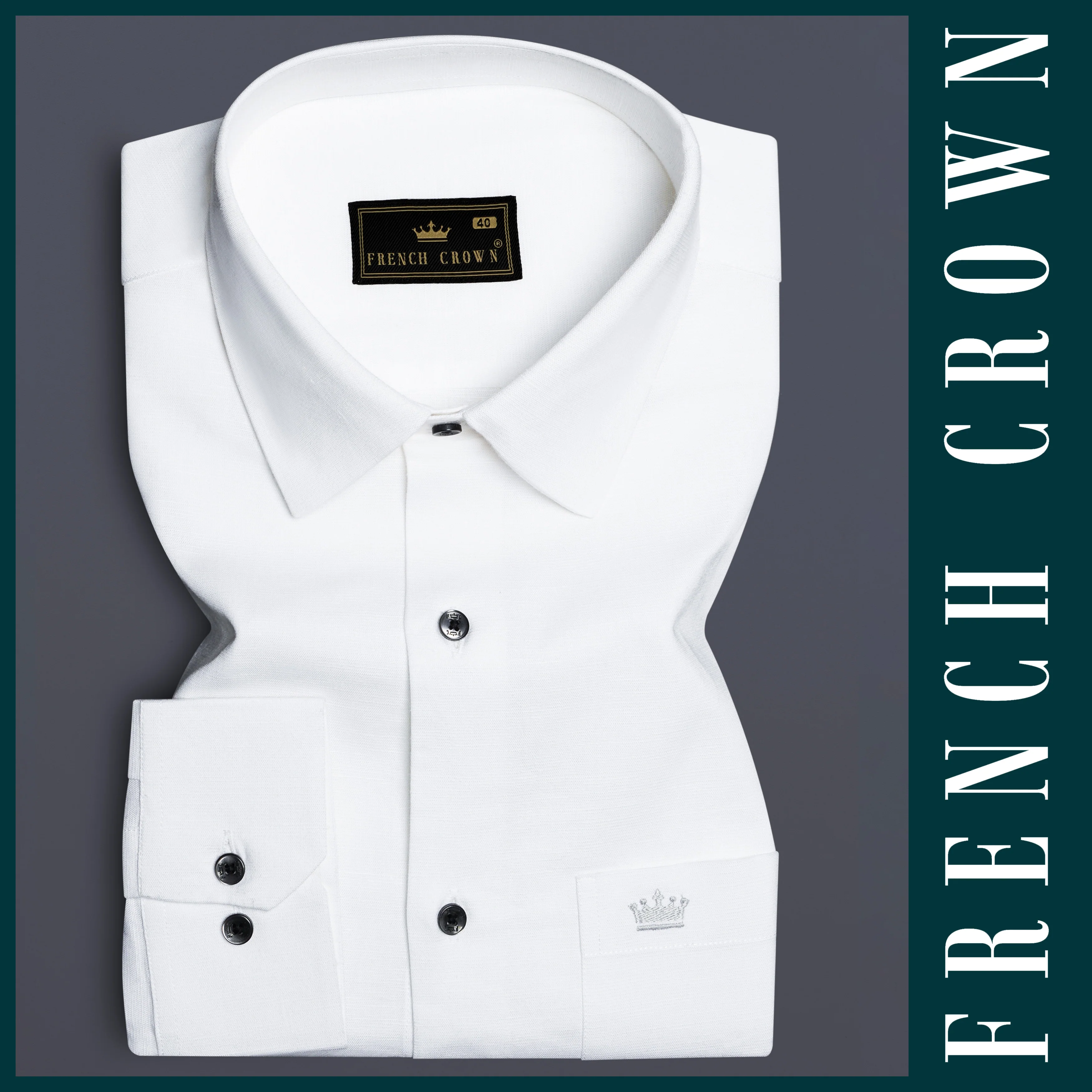 Bright White Luxurious Linen Shirt - Image 6