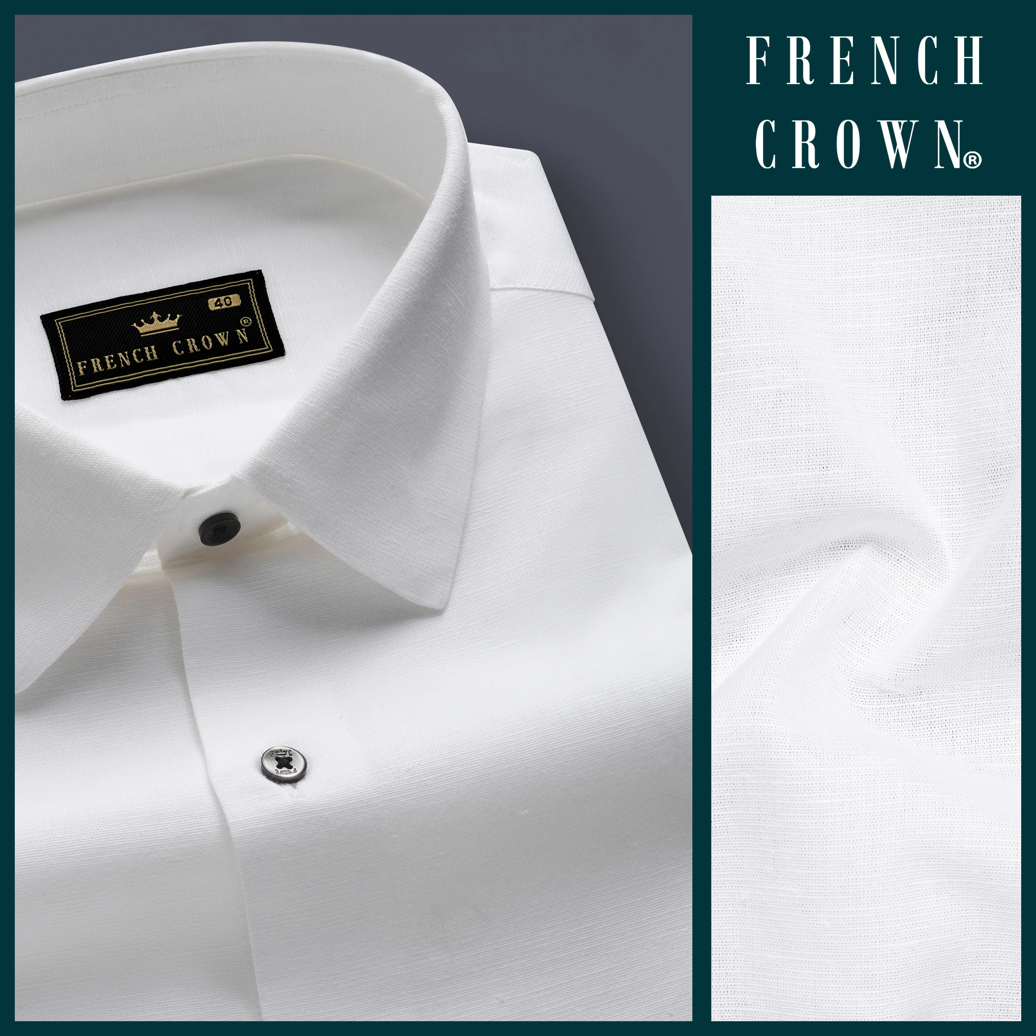 Bright White Luxurious Linen Shirt - Image 7