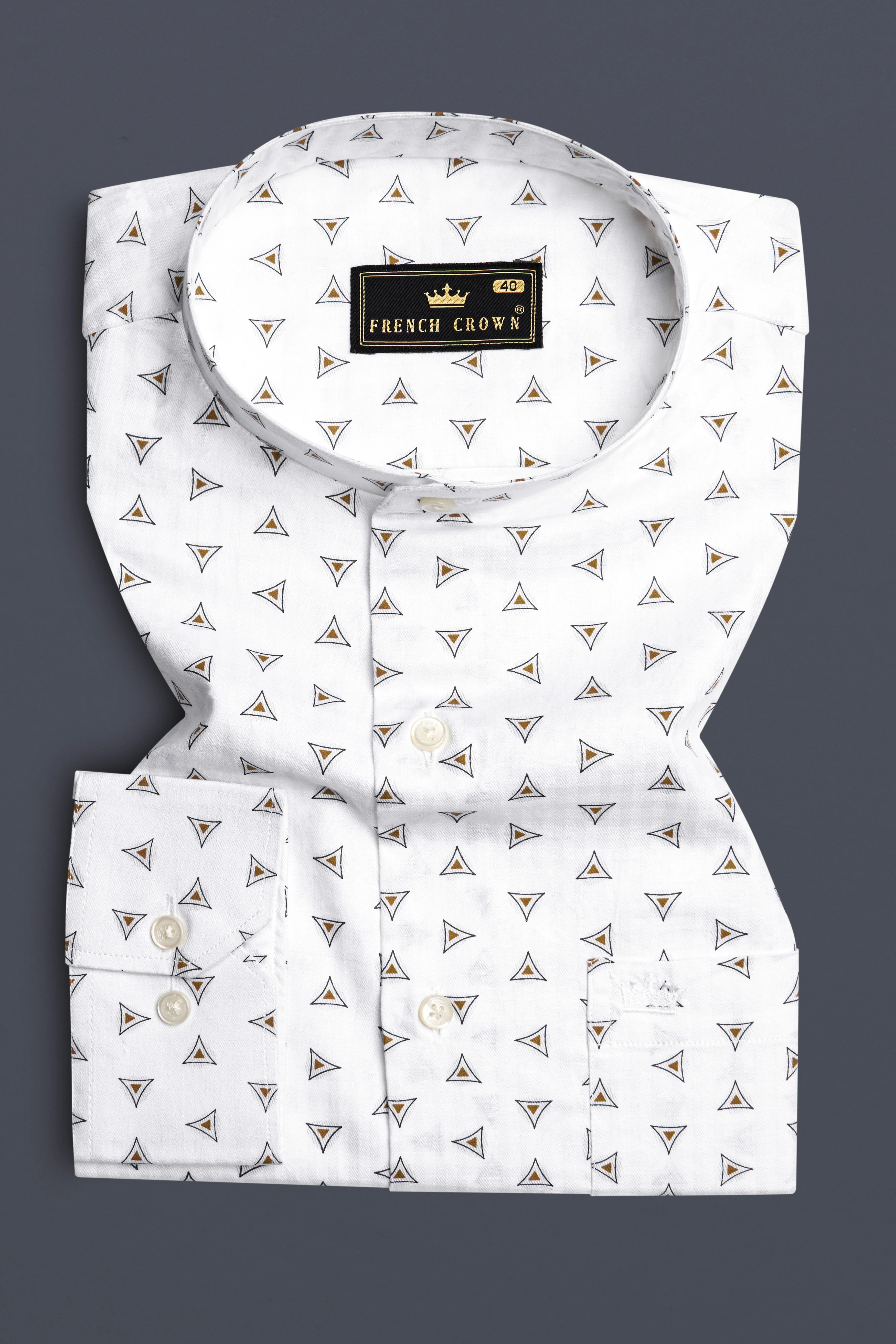 Bright White Printed Super Soft Premium Cotton Shirt - Image 3