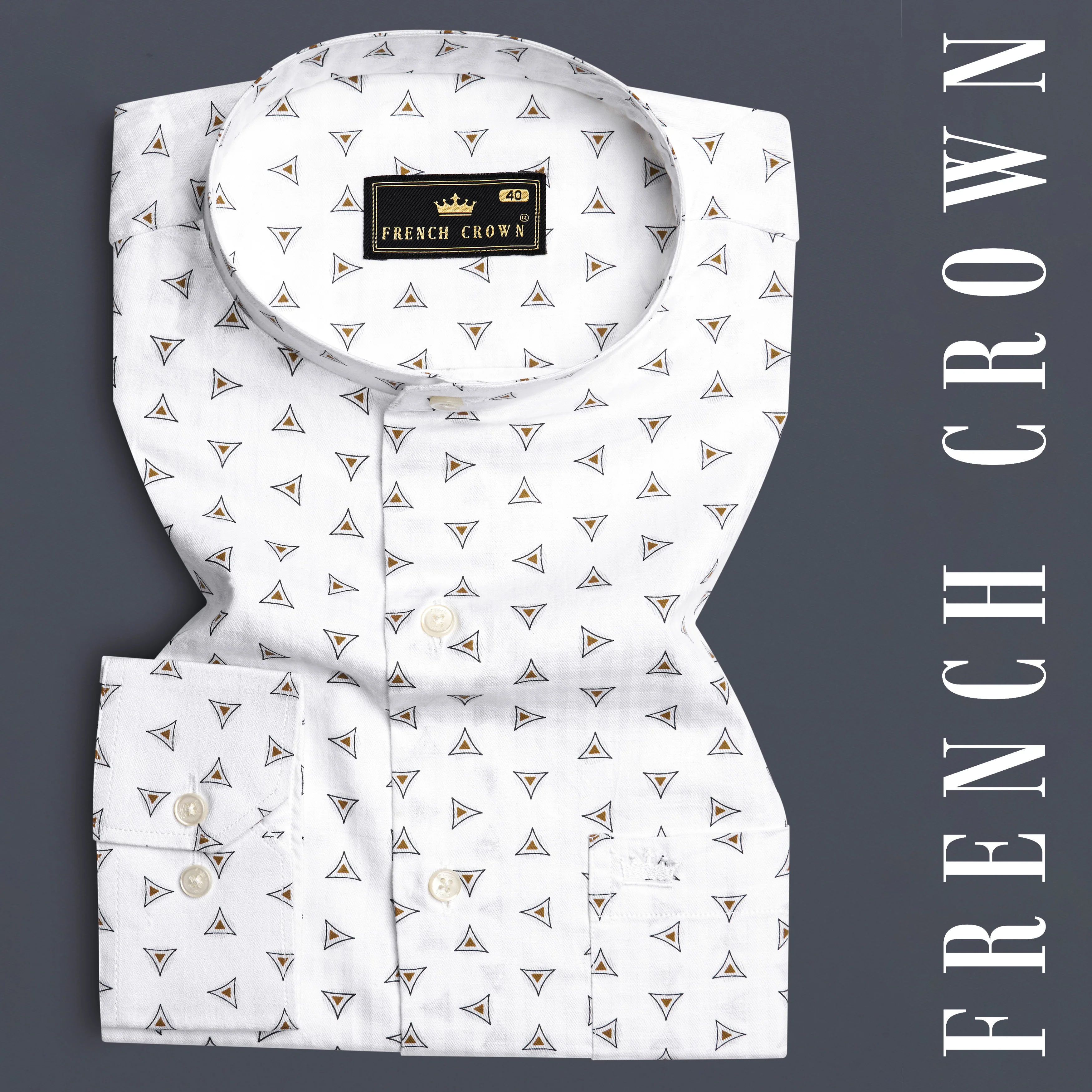 Bright White Printed Super Soft Premium Cotton Shirt - Image 7