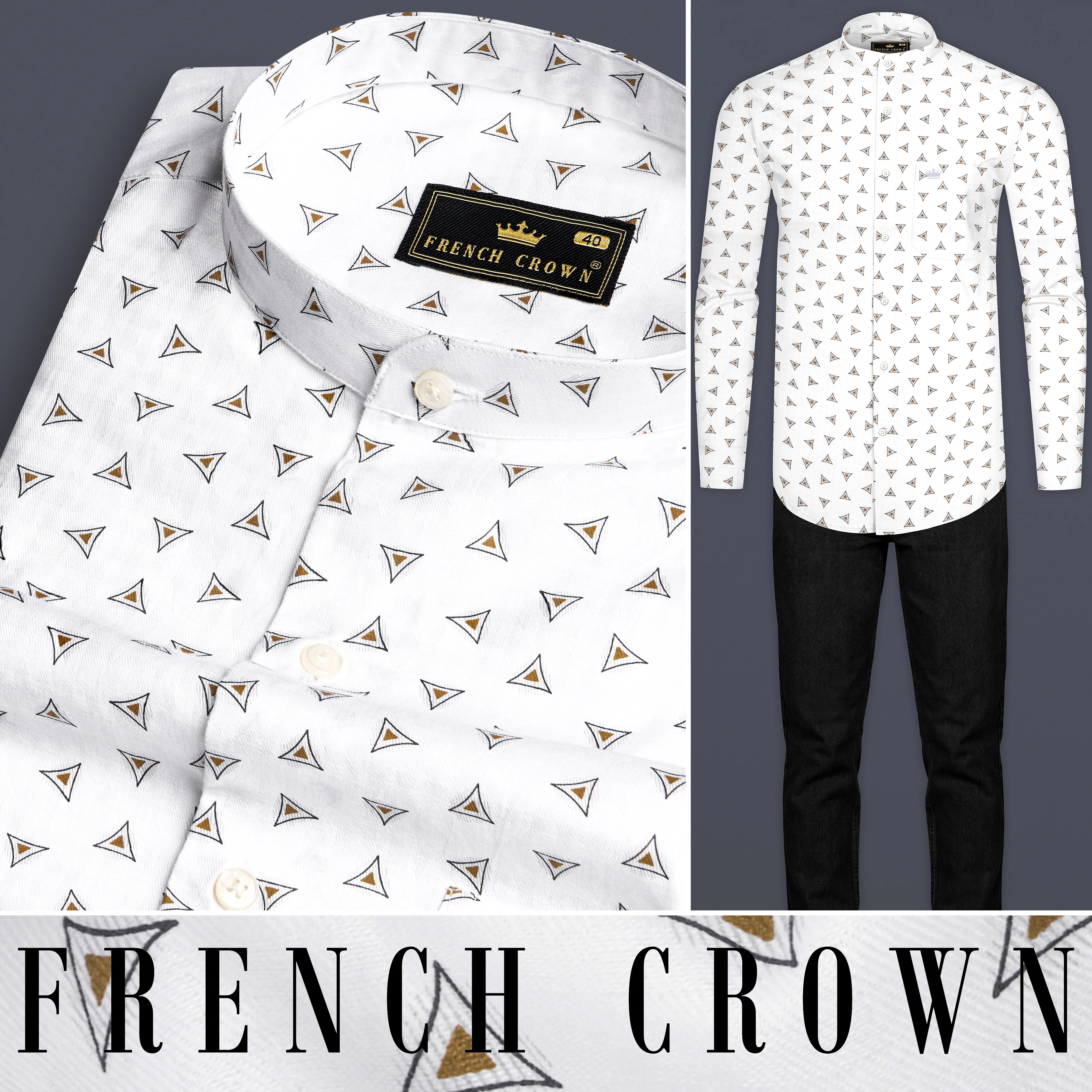 Bright White Printed Super Soft Premium Cotton Shirt - Image 8