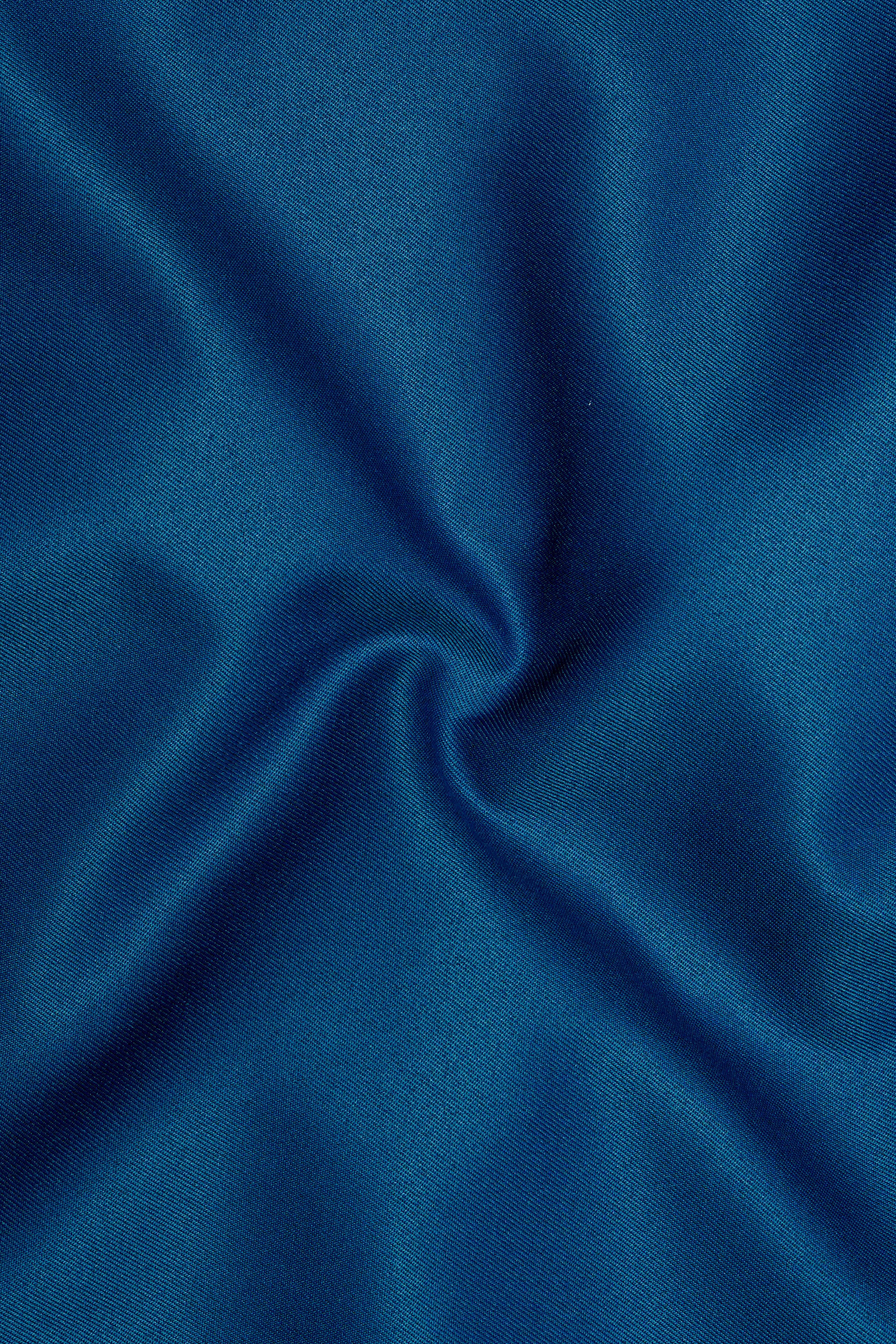 Calypso Blue Wool Rich Tuxedo Blazer - Image 3