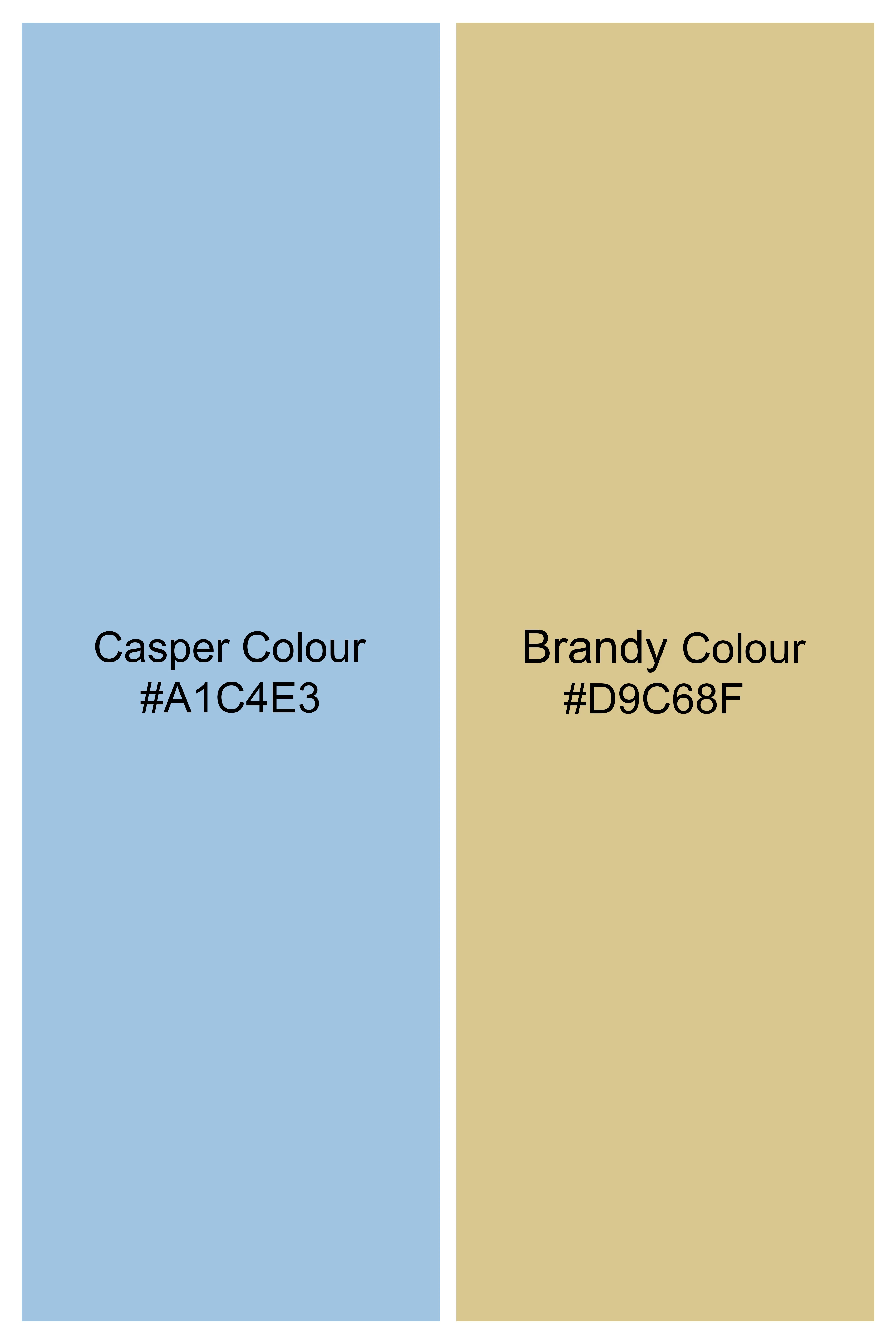 Casper Blue and Brandy Brown Plaid Wool Rich Cross Placket Bandhgala Designer Suit - Image 15