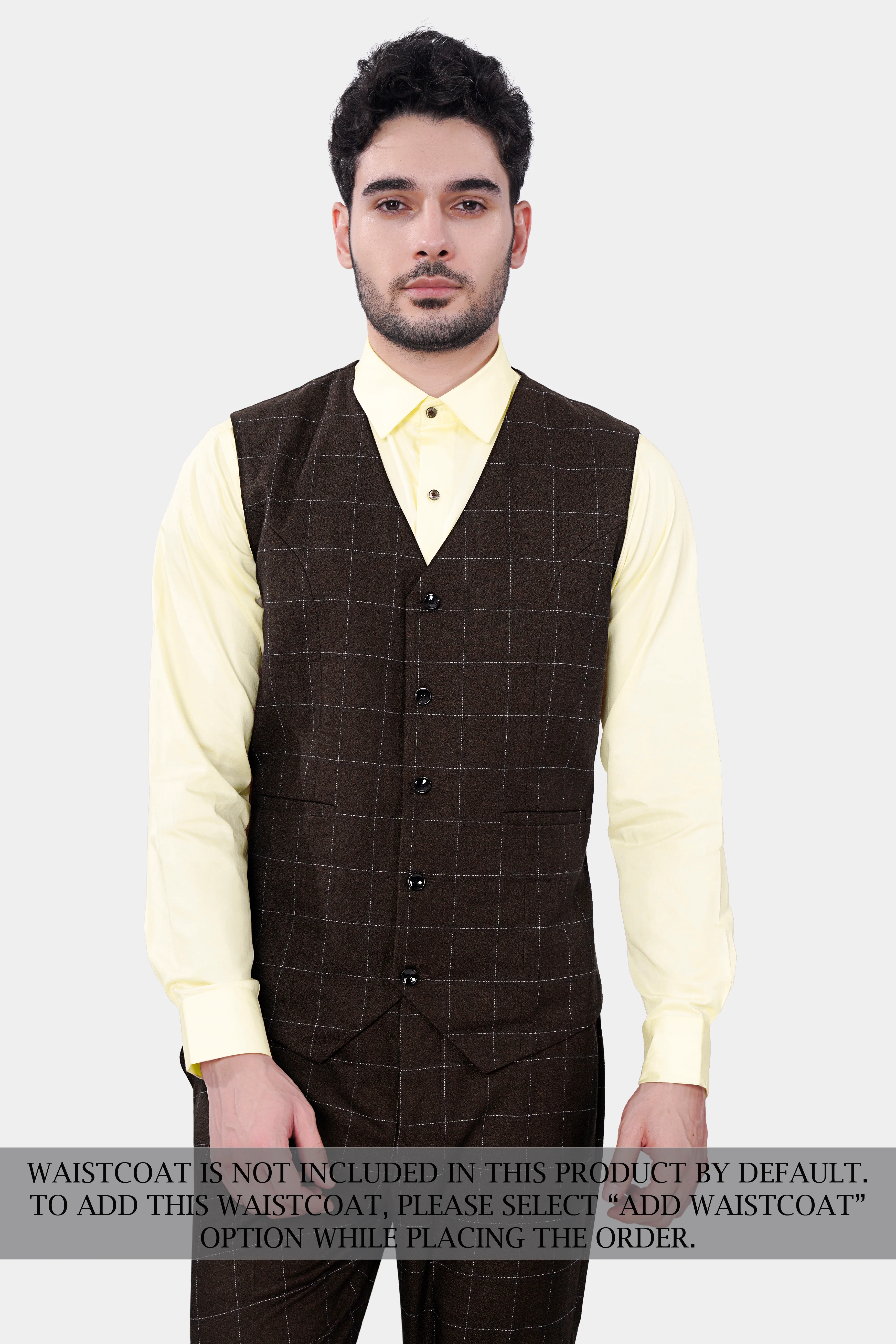 Chicory Brown Windowpane Wool Rich Suit - Image 10