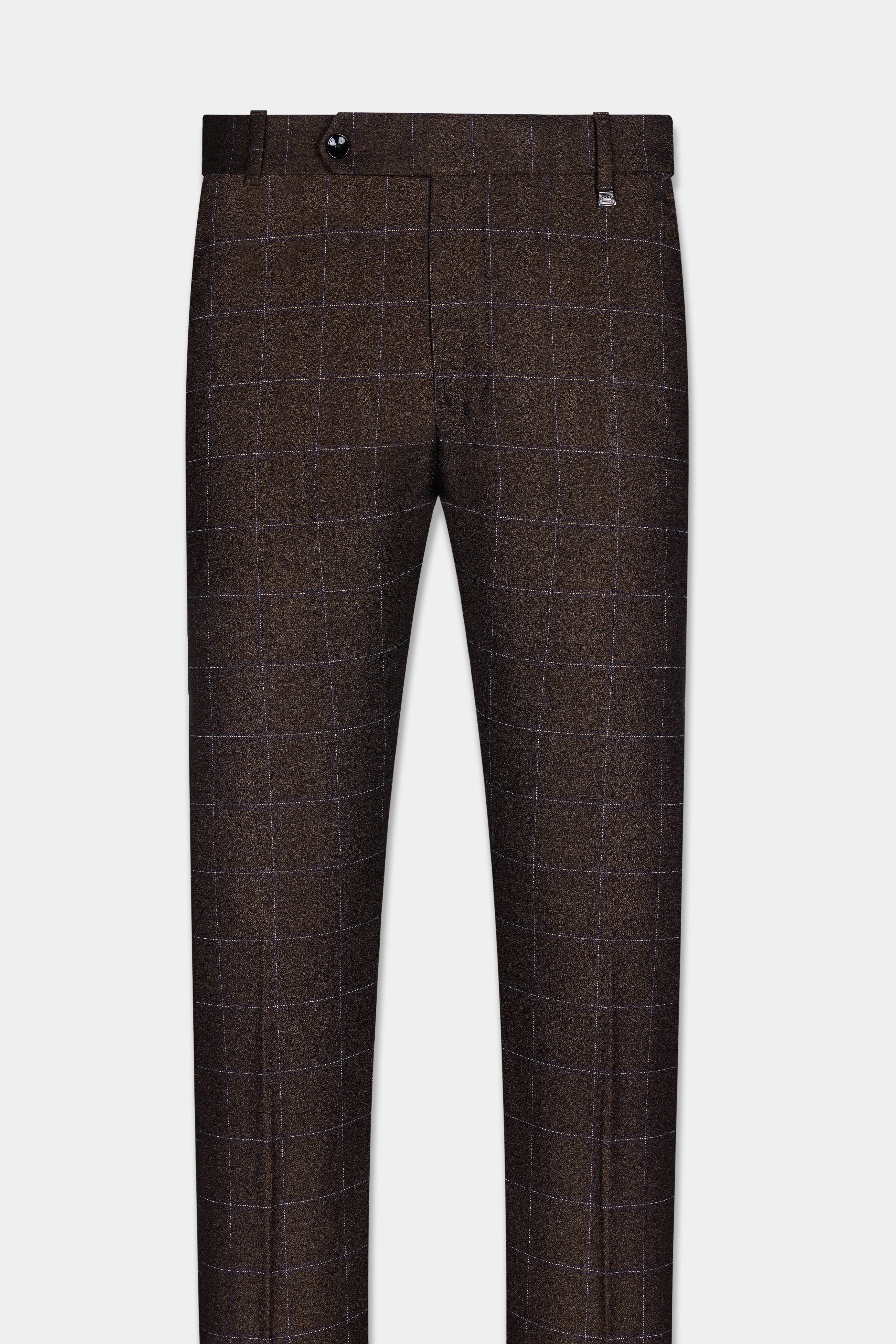 Chicory Brown Windowpane Wool Rich Suit - Image 13