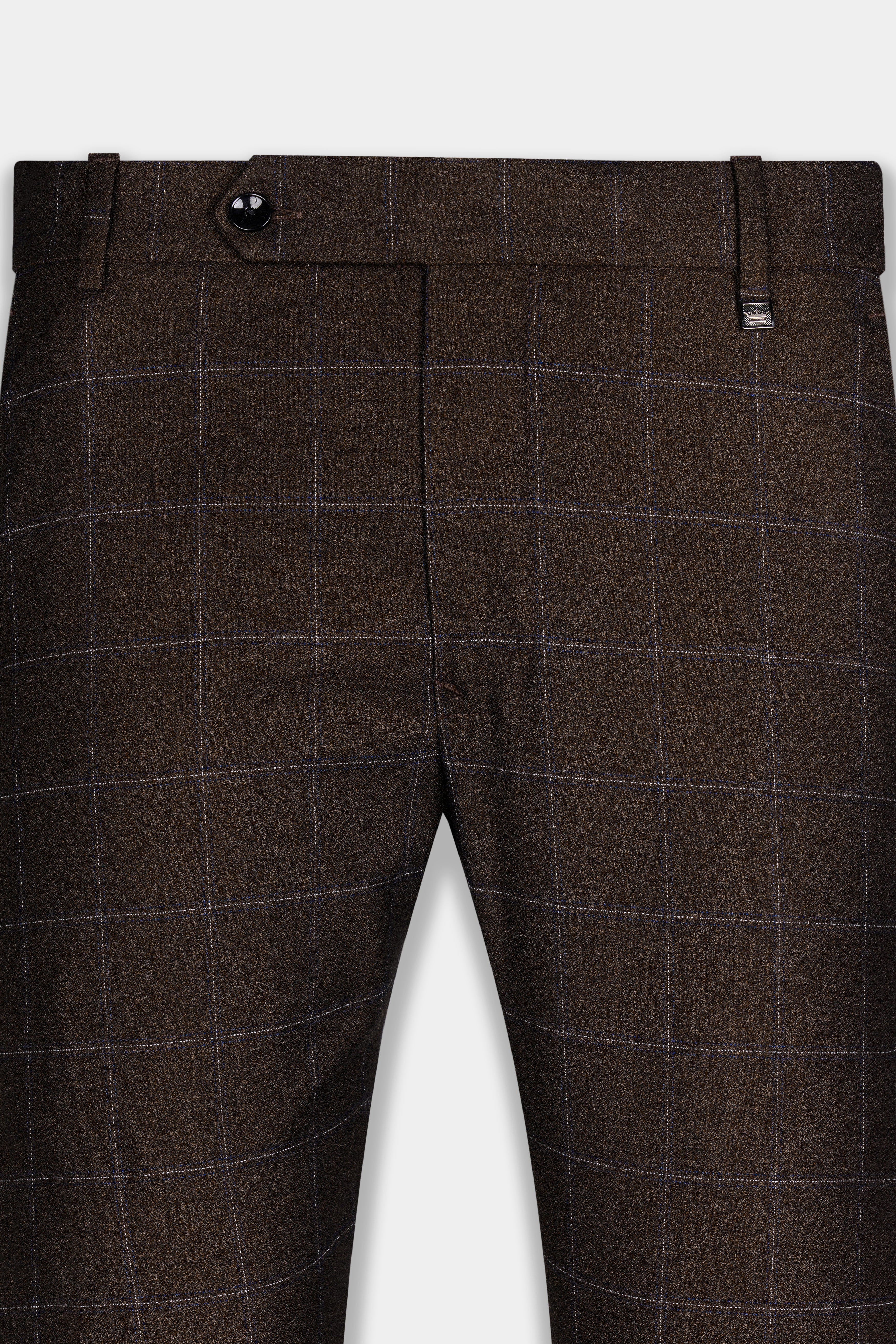Chicory Brown Windowpane Wool Rich Suit - Image 15