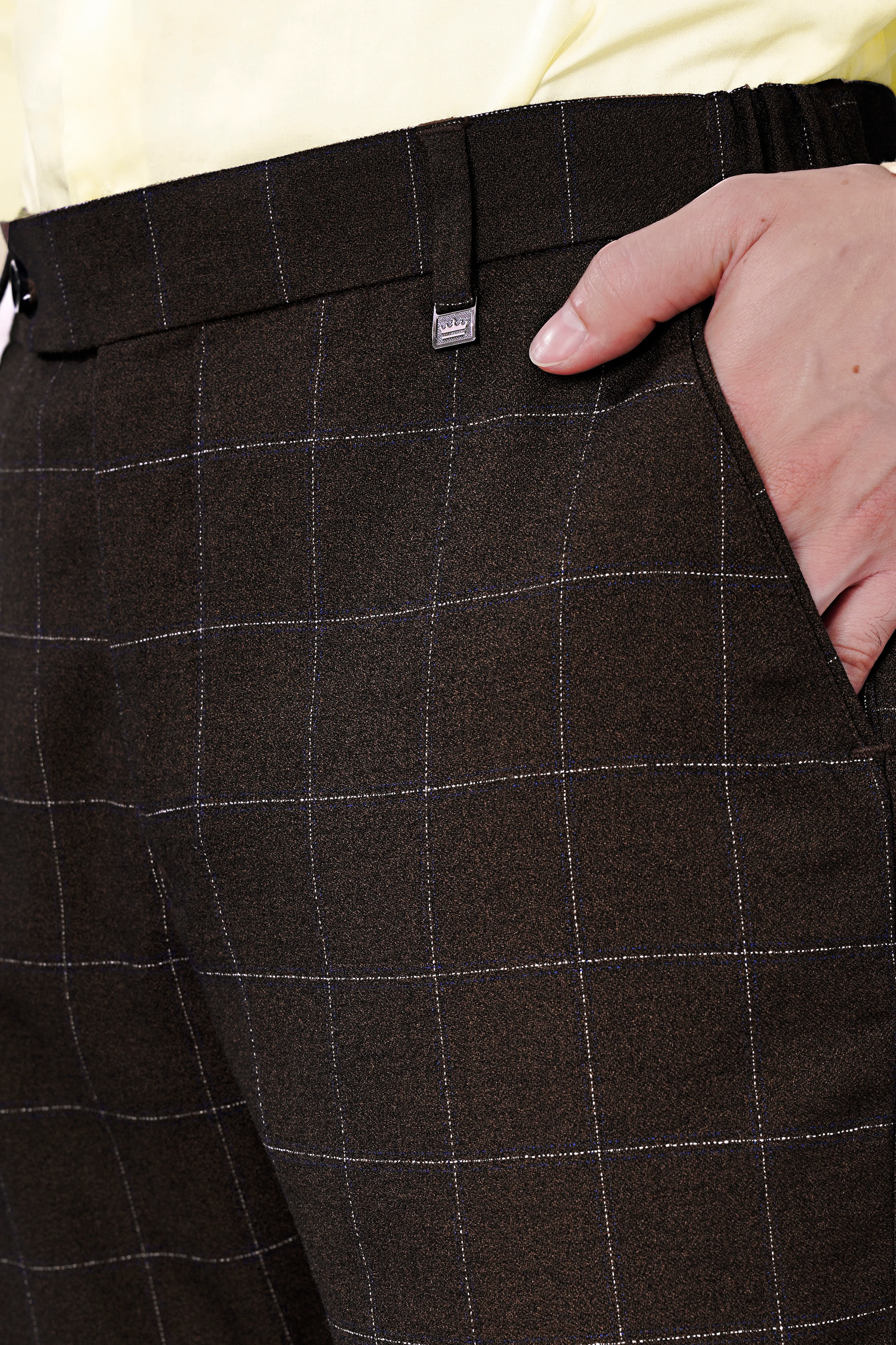 Chicory Brown Windowpane Wool Rich Suit - Image 8