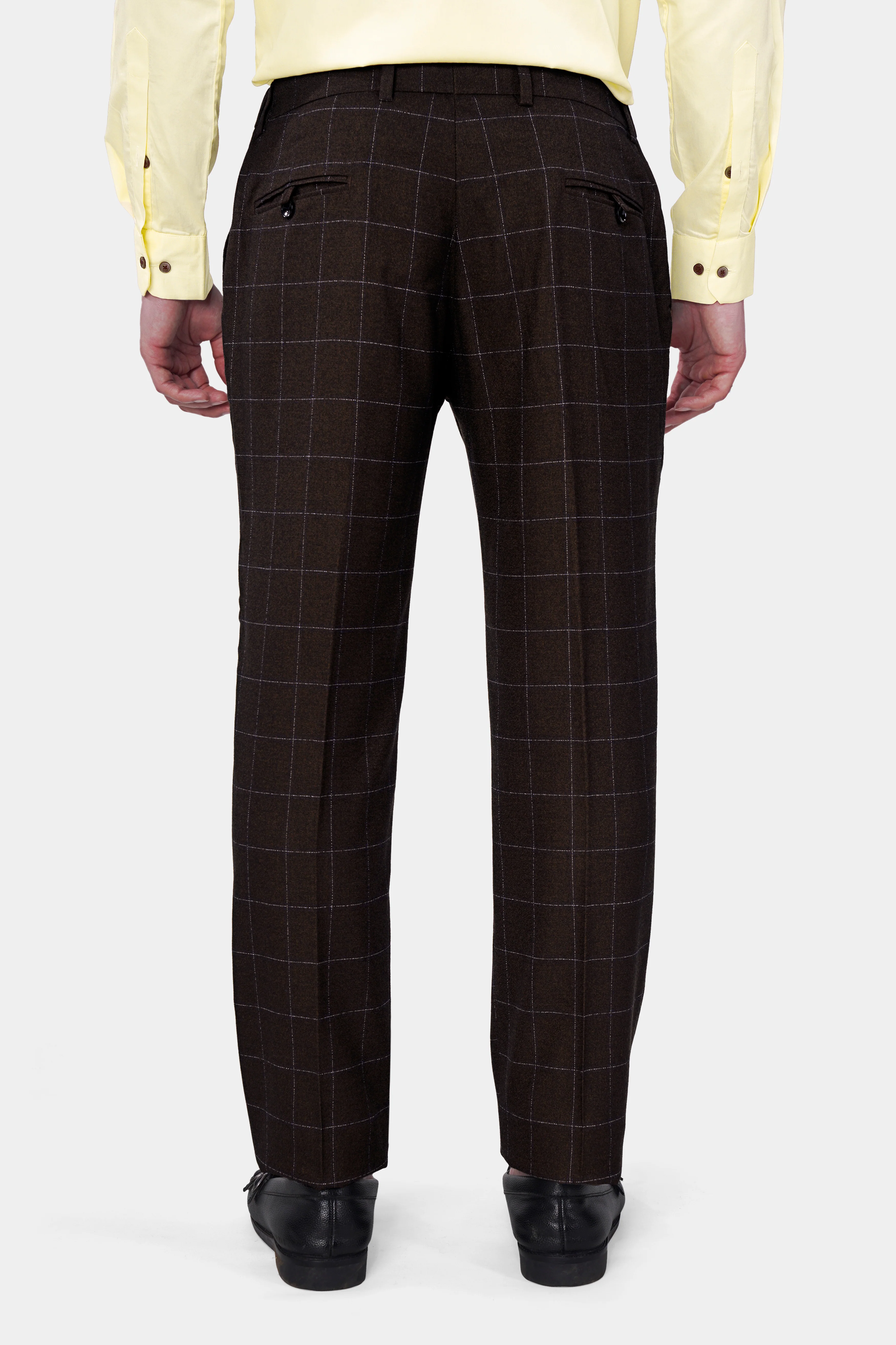 Chicory Brown Windowpane Wool Rich Suit - Image 9