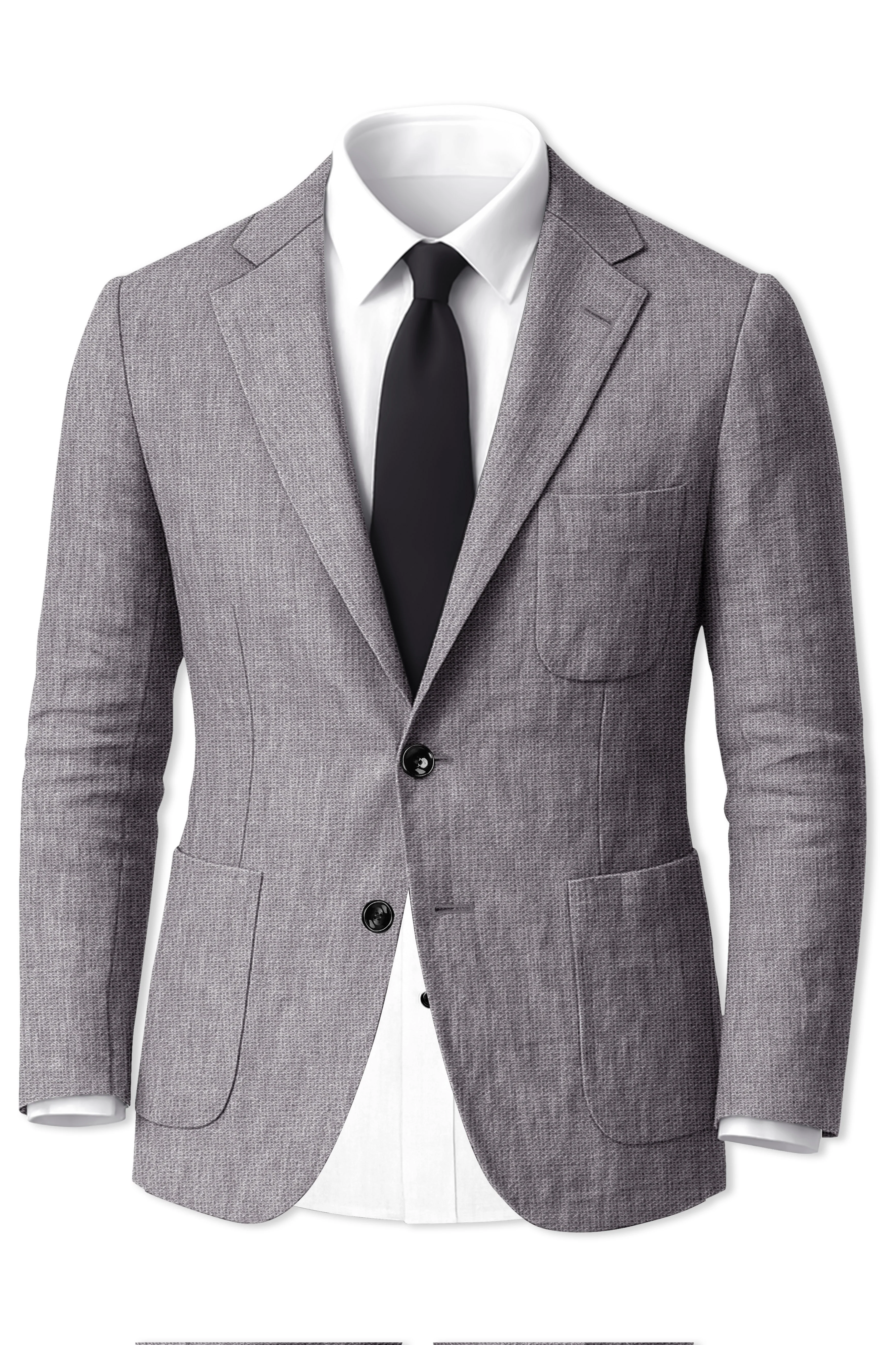 Cinerro-Monsoon Gray Luxurious Linen Single Breasted Sports Suit - Image 10