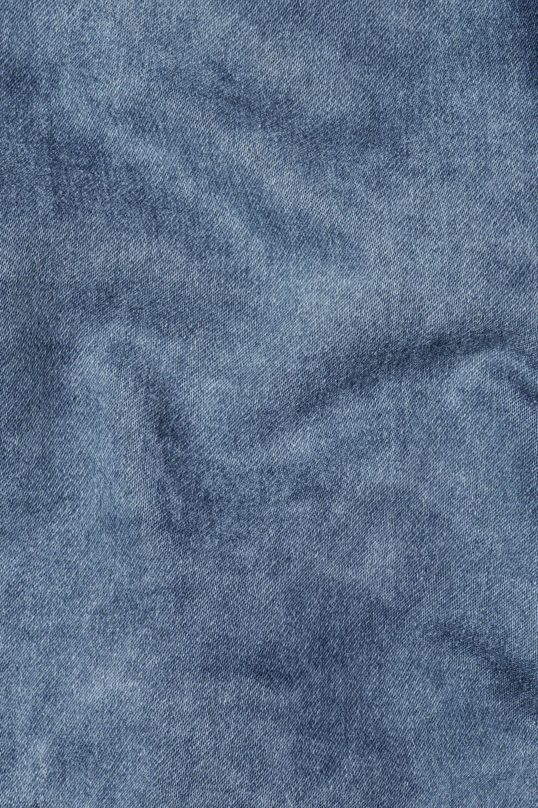 Cyan Blue with Camouflage Cargo Pocket Designer Stretchable Denim - Image 3