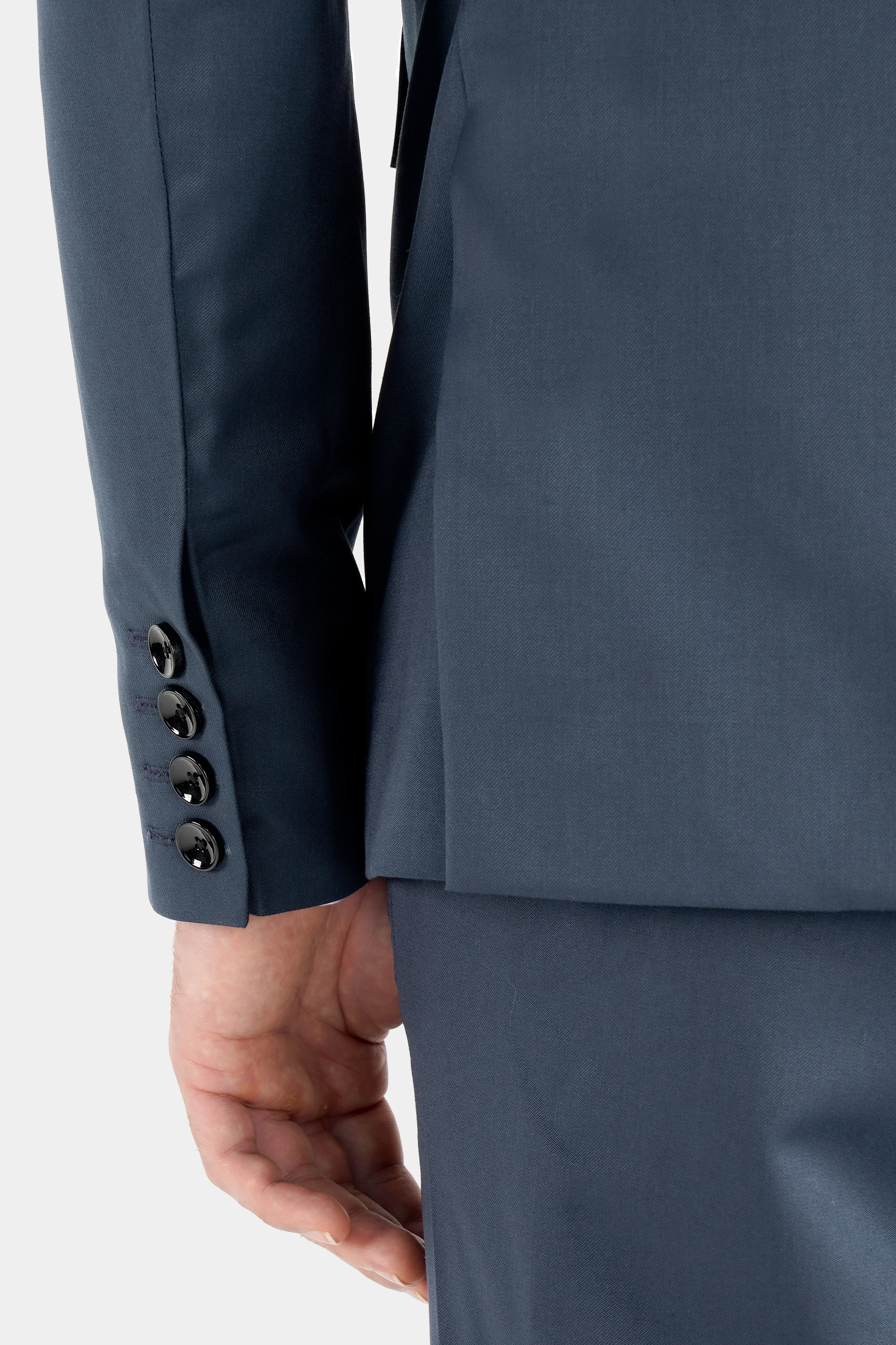 Dark Slate Blue Single Breasted Wool Rich Blazer - Image 5