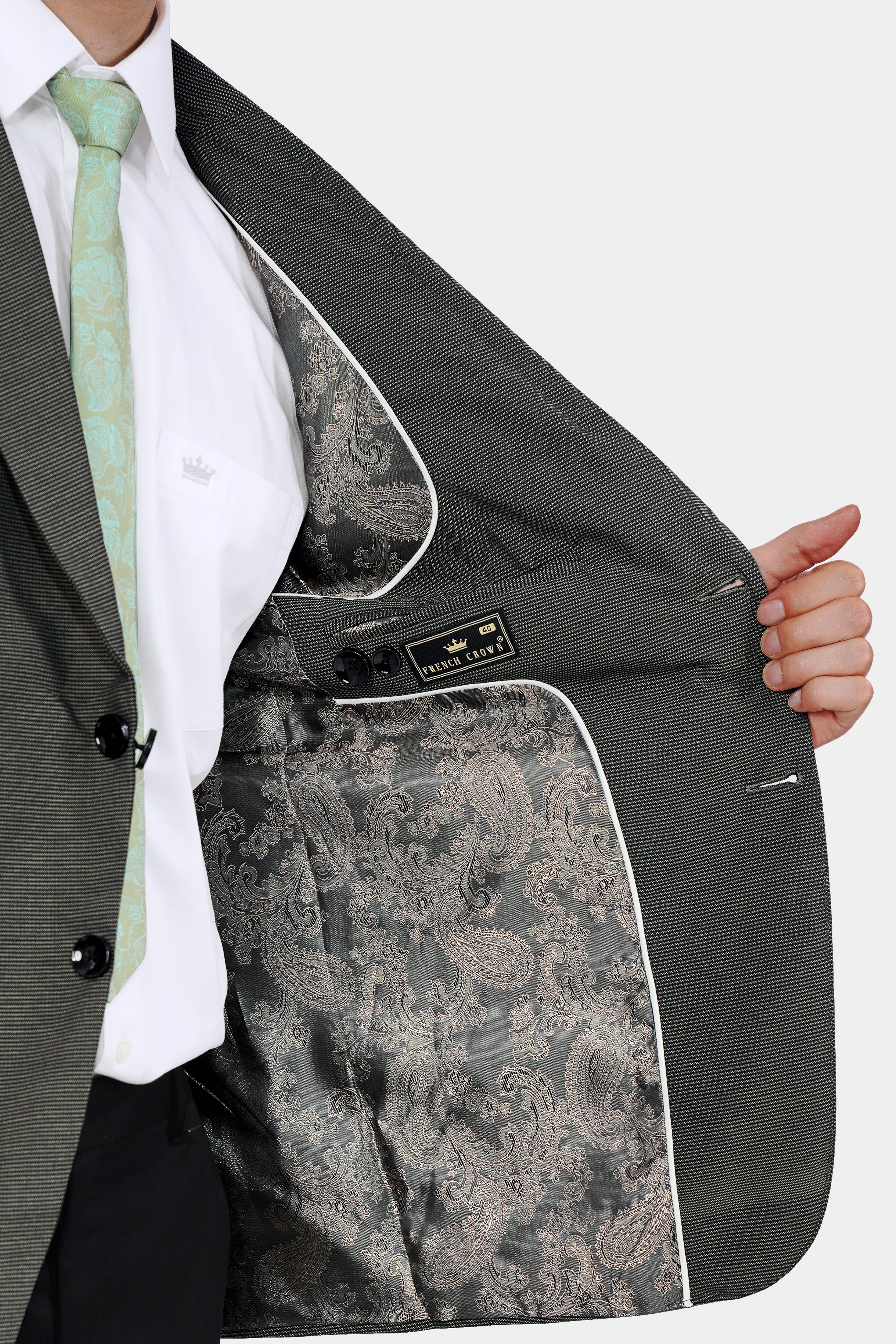 Dune Gray Woolrich Single Breasted Sports Blazer - Image 5