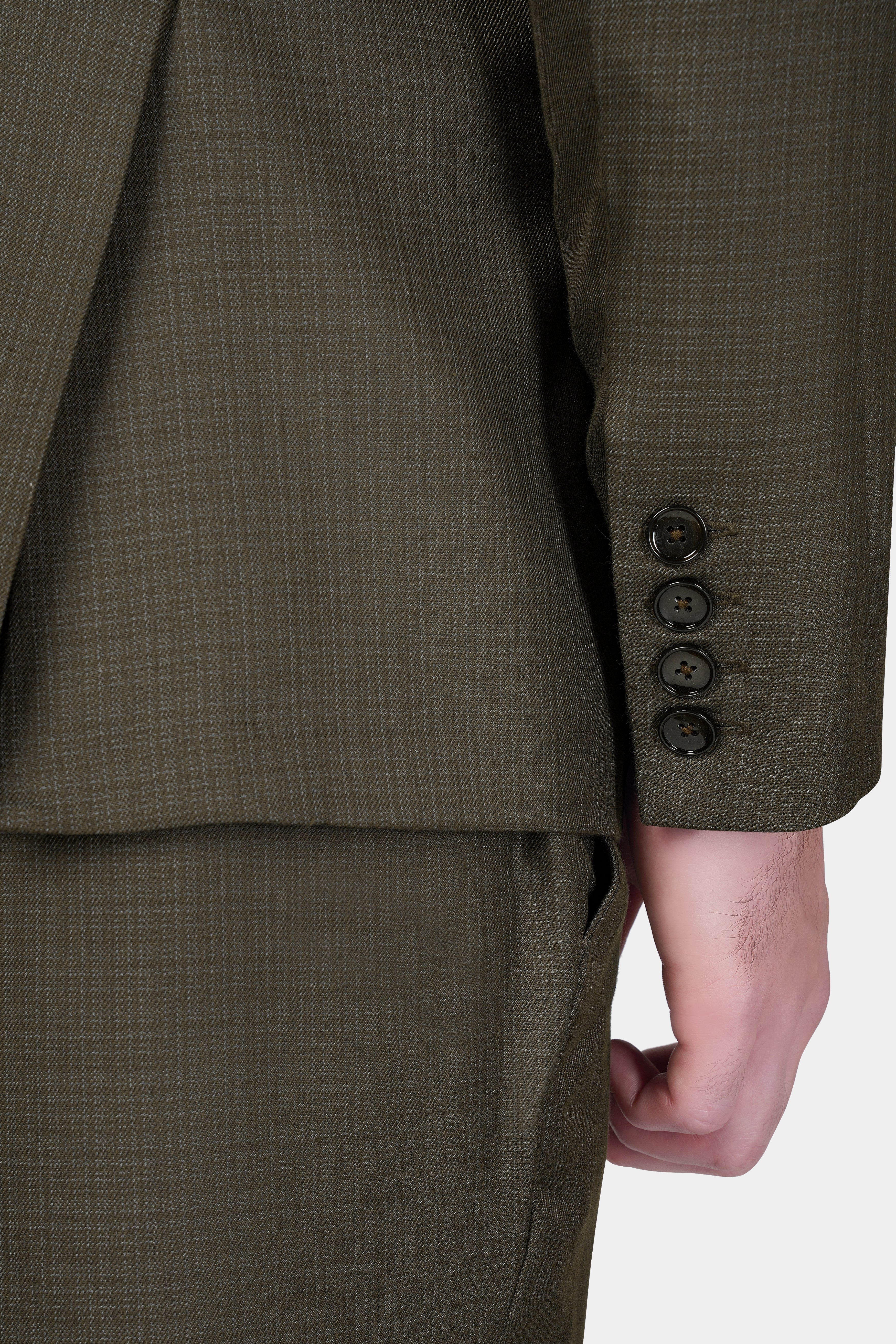 Eclipse Brown Wool Rich Double Breasted Sports Suit - Image 4