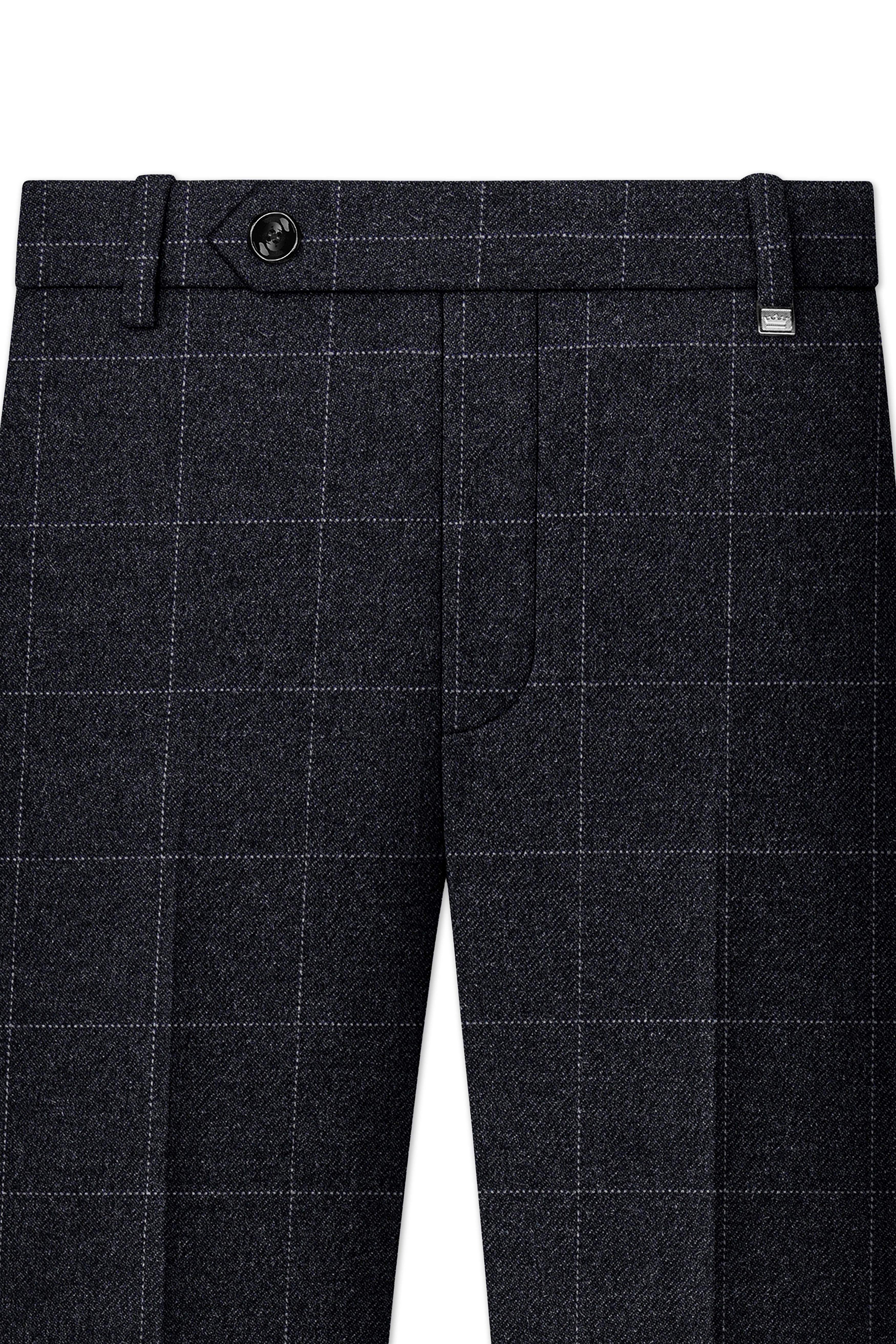 Fenrir-Shark Gray windowpane Tweed Single Breasted Sports Suits - Image 12