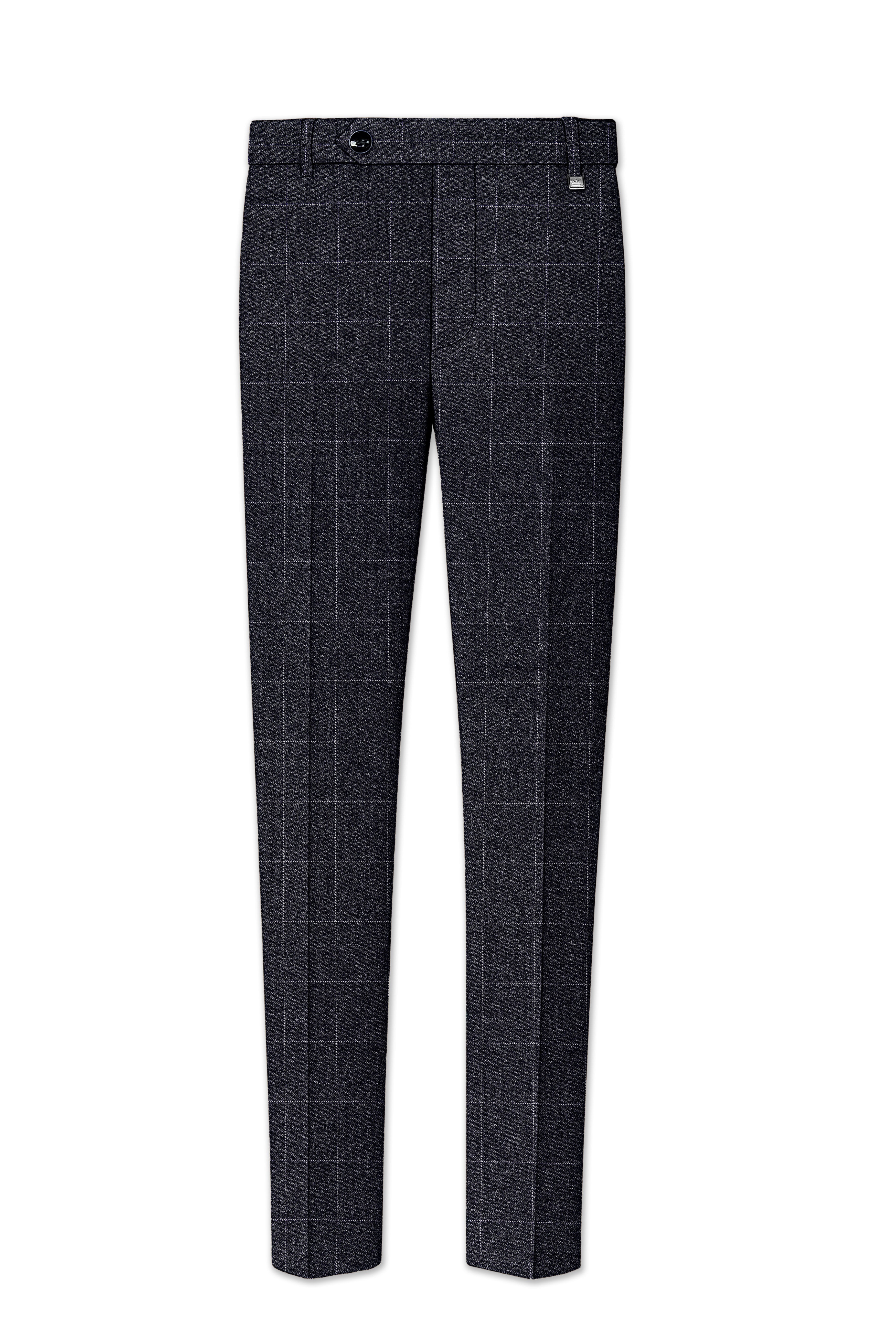 Fenrir-Shark Gray windowpane Tweed Single Breasted Sports Suits - Image 13