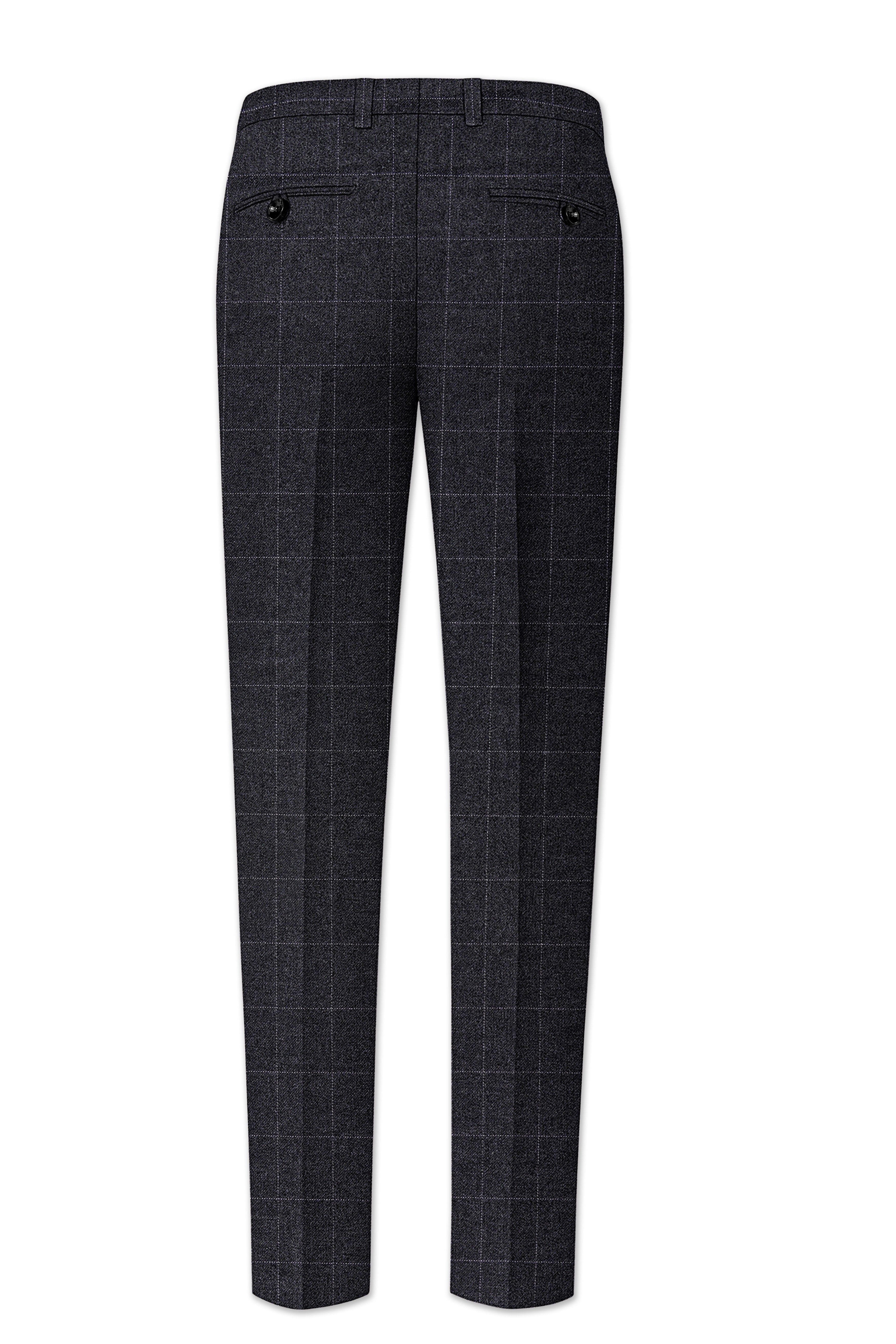 Fenrir-Shark Gray windowpane Tweed Single Breasted Sports Suits - Image 14